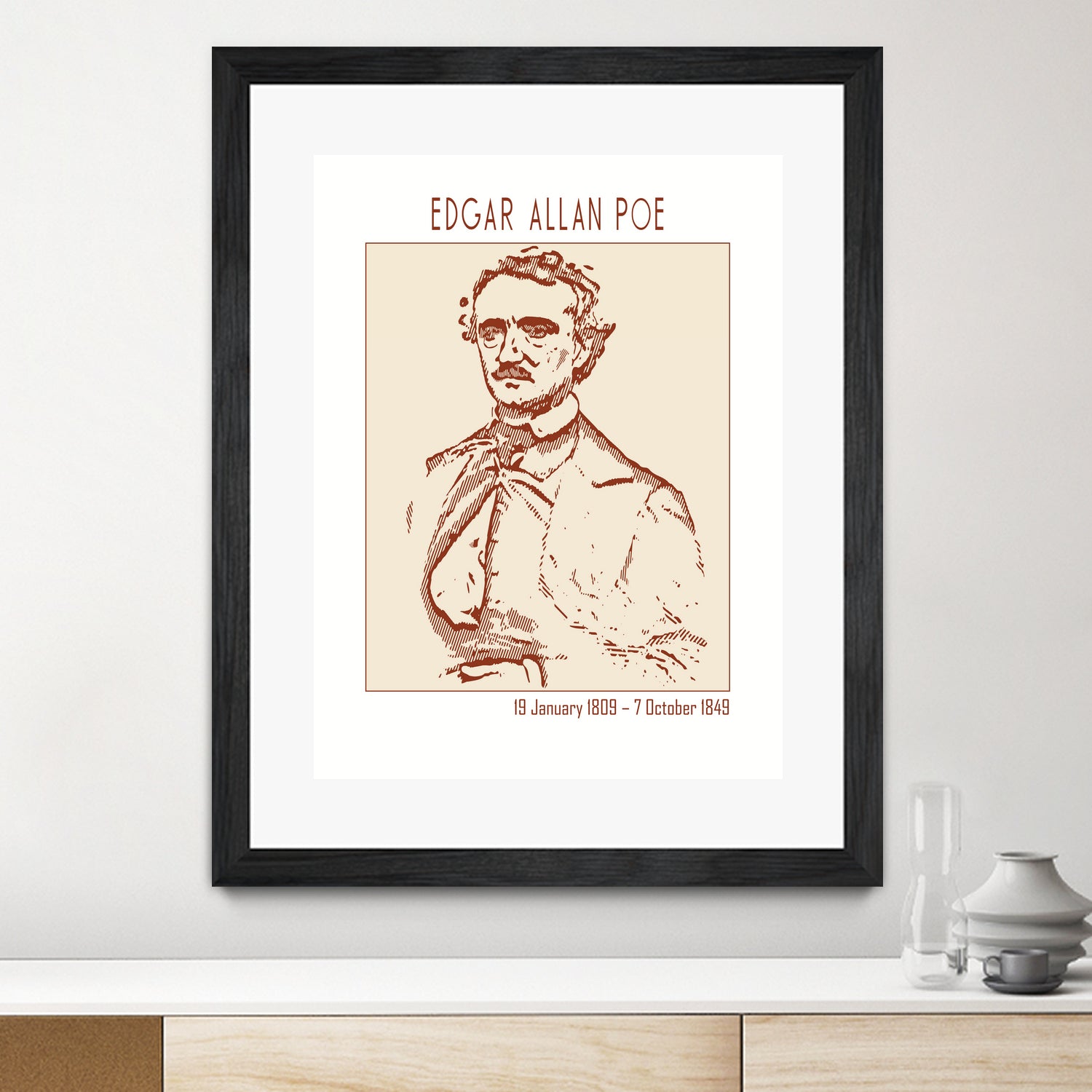 Vintage Poe Portrait by Doa Project on GIANT ART - 3000 illustration