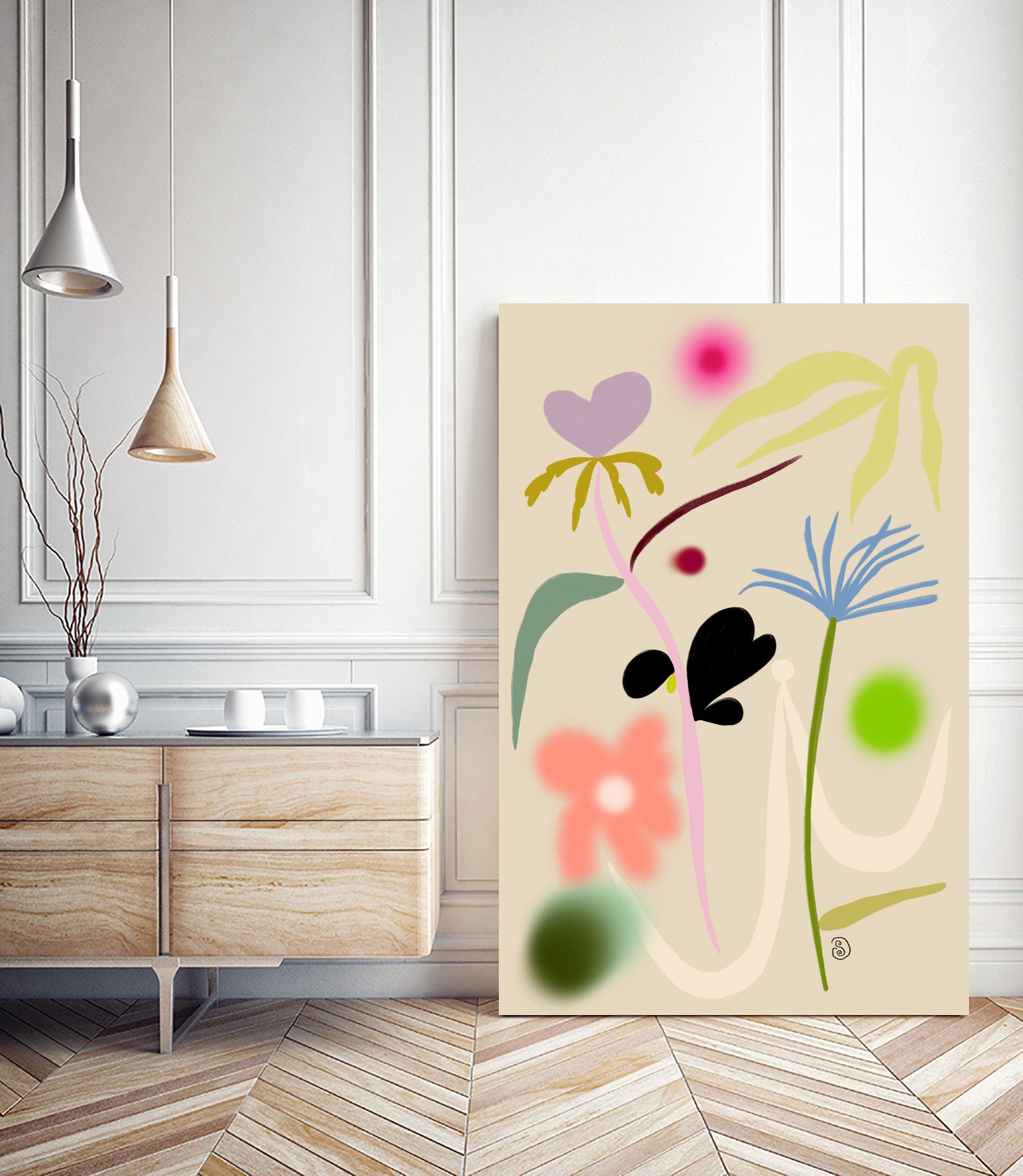 QUIET FLOWERS DANCE by Sandra Poliakov on GIANT ART - flowers and plants drawing