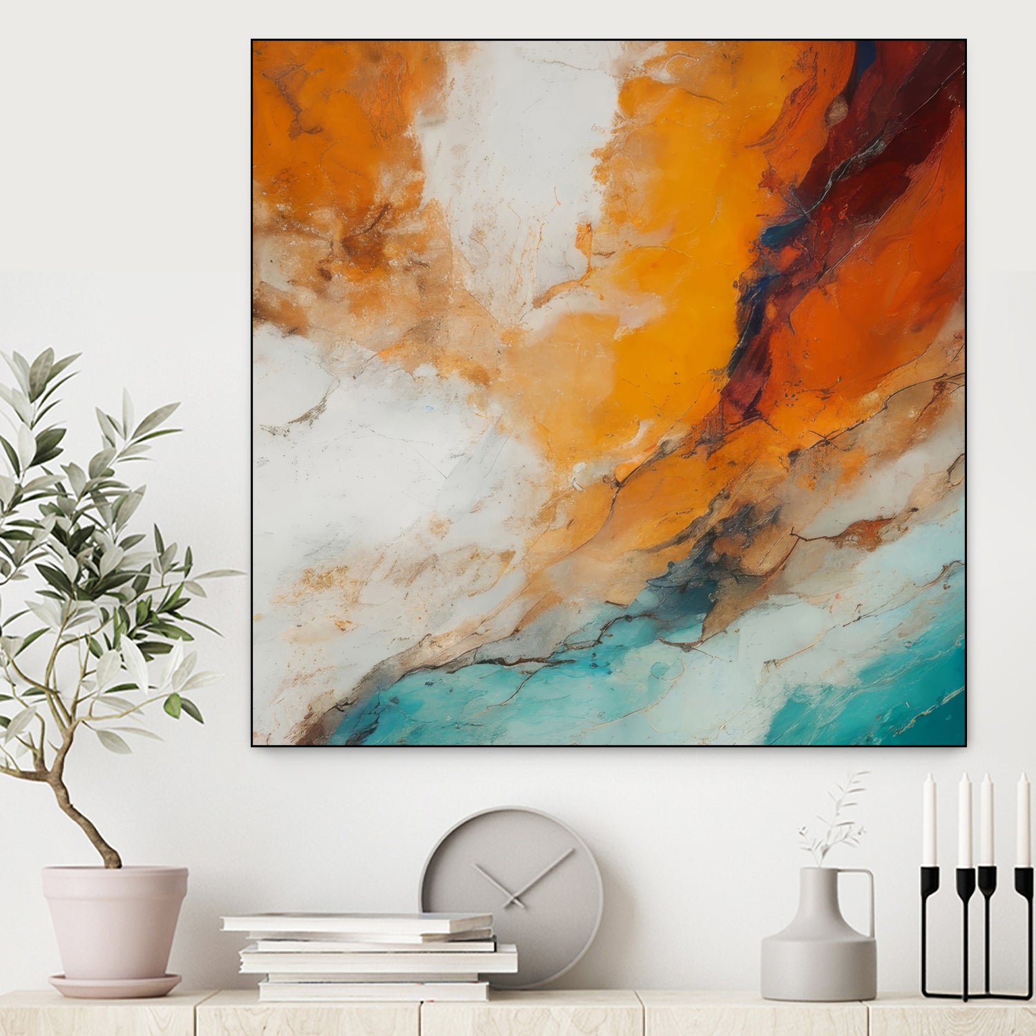 Fiery Horizon Burst by Alpenglow Workshop on GIANT ART - abstract abstract art