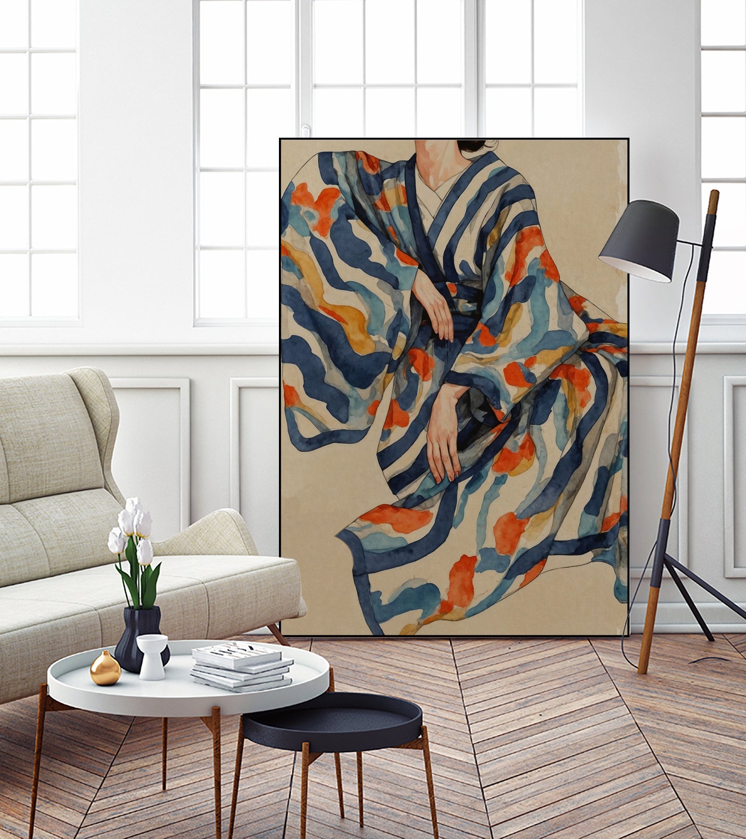 Flowing Kimono Patterns by THE MIUUS STUDIO on GIANT ART - 7200 illustration