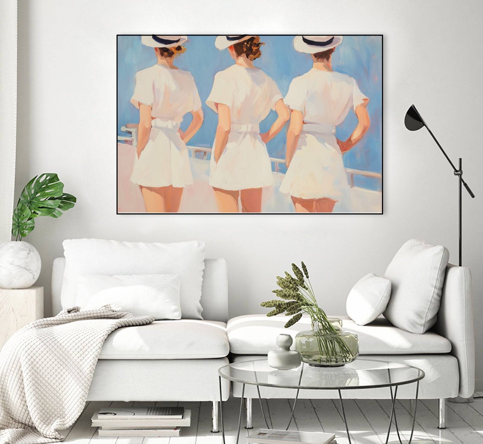 Retro Three Sailors by Melloi Art Prints on GIANT ART - woman paintings woman
