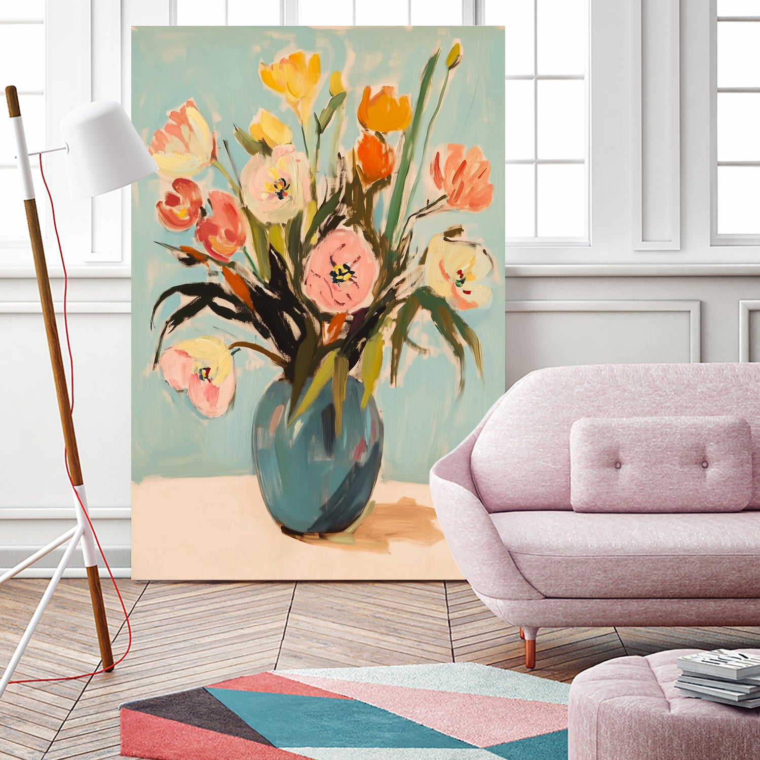 Colorful Flowers in Vase by Melloi Art Prints on GIANT ART - flowers and plants colorful