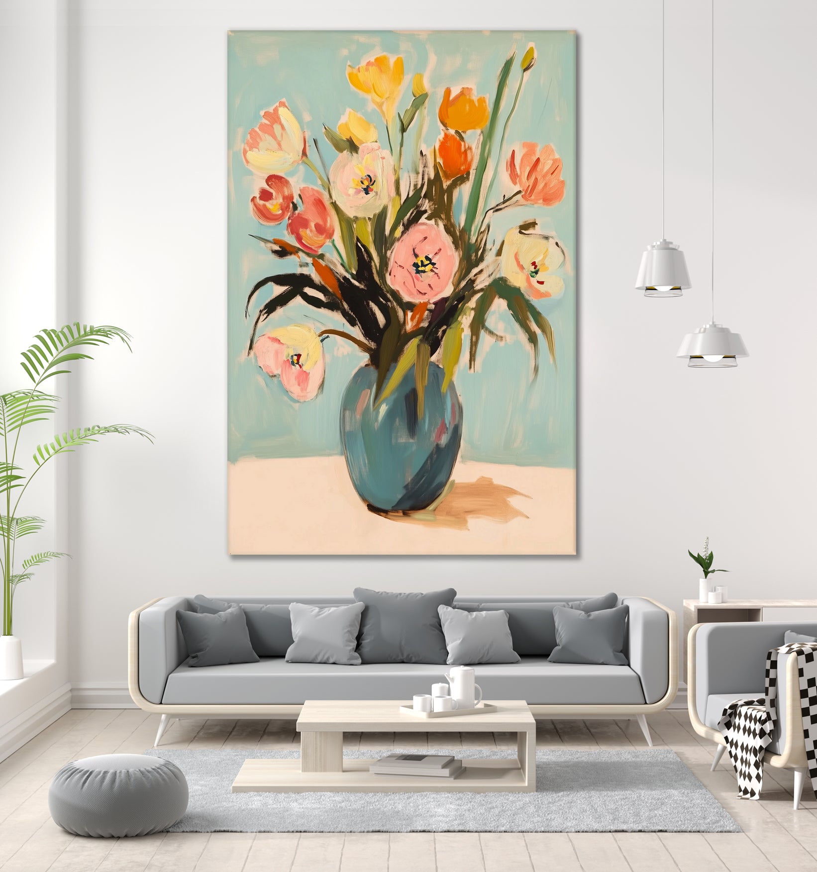 Colorful Flowers in Vase by Melloi Art Prints on GIANT ART - flowers and plants colorful