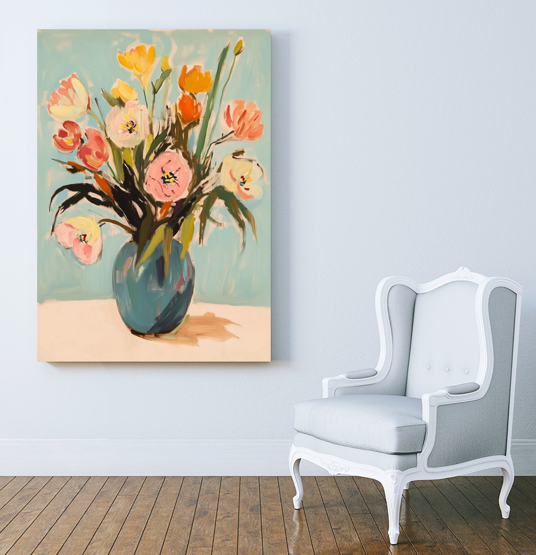 Colorful Flowers in Vase by Melloi Art Prints on GIANT ART - flowers and plants colorful