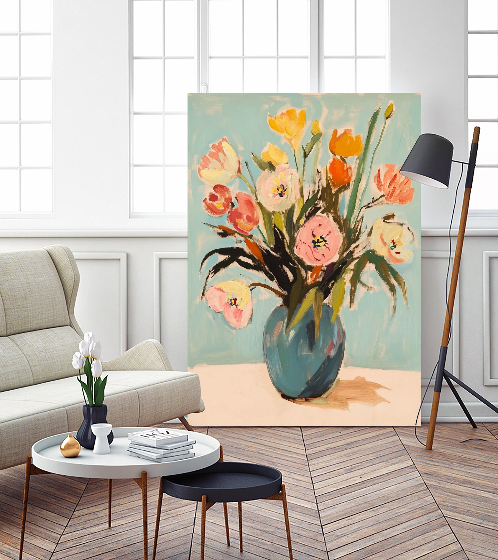 Colorful Flowers in Vase by Melloi Art Prints on GIANT ART - flowers and plants colorful