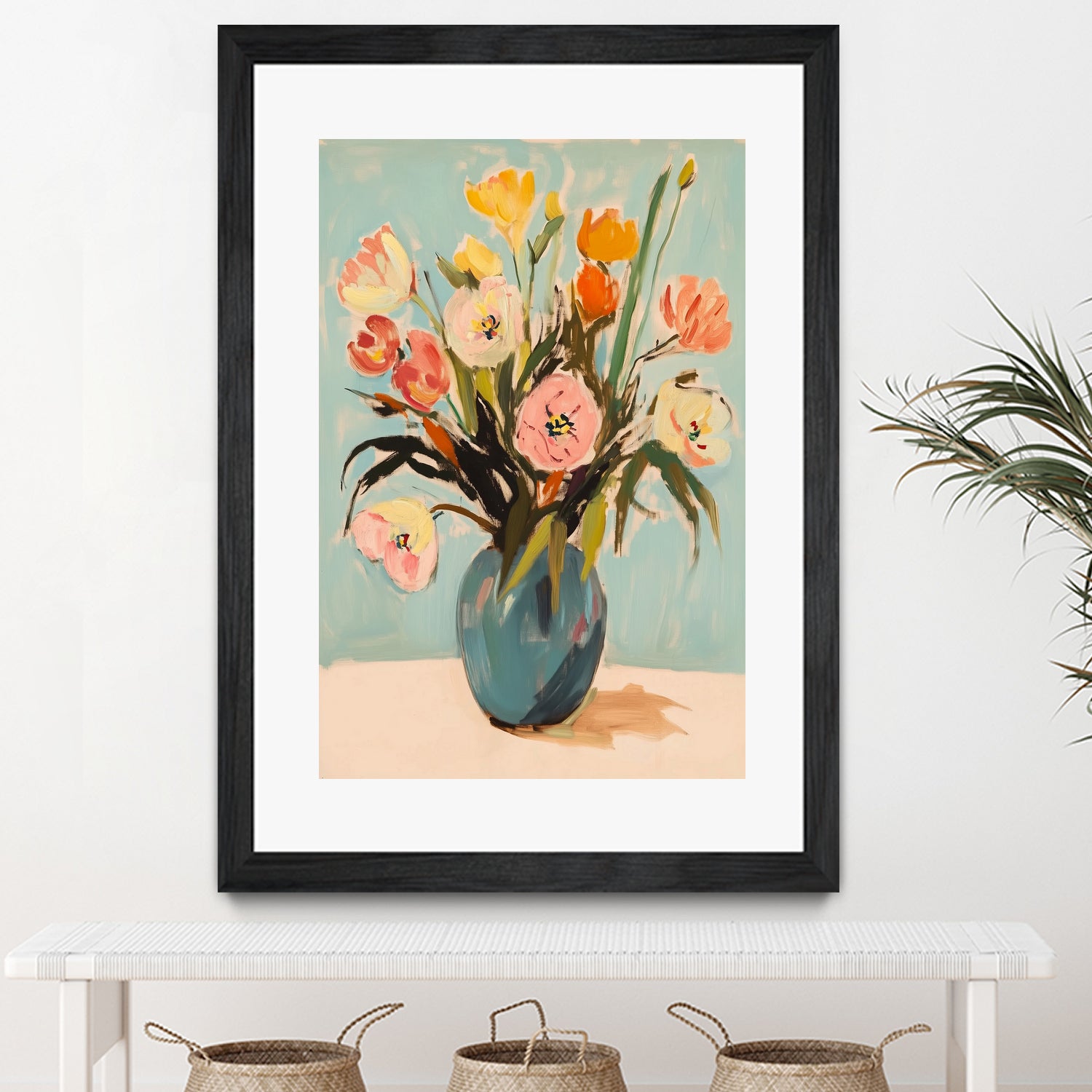 Colorful Flowers in Vase by Melloi Art Prints on GIANT ART - flowers and plants colorful