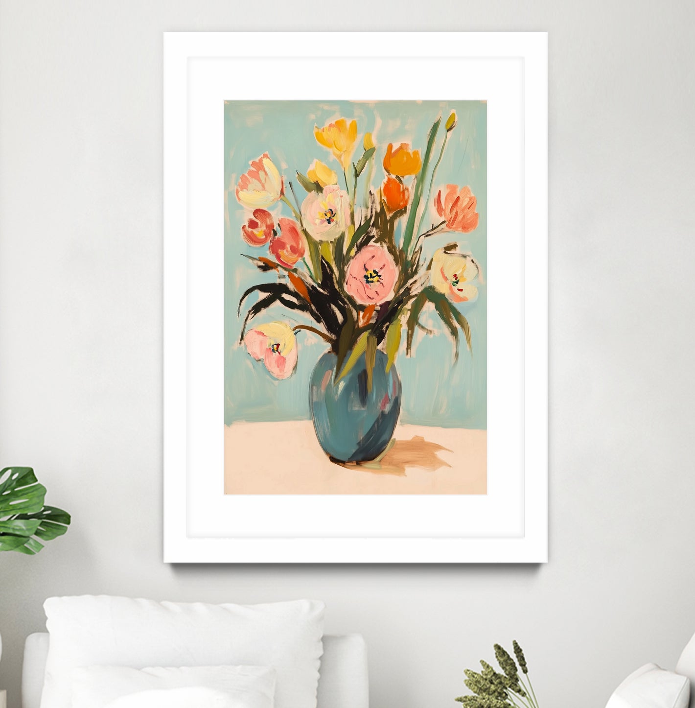 Colorful Flowers in Vase by Melloi Art Prints on GIANT ART - flowers and plants colorful