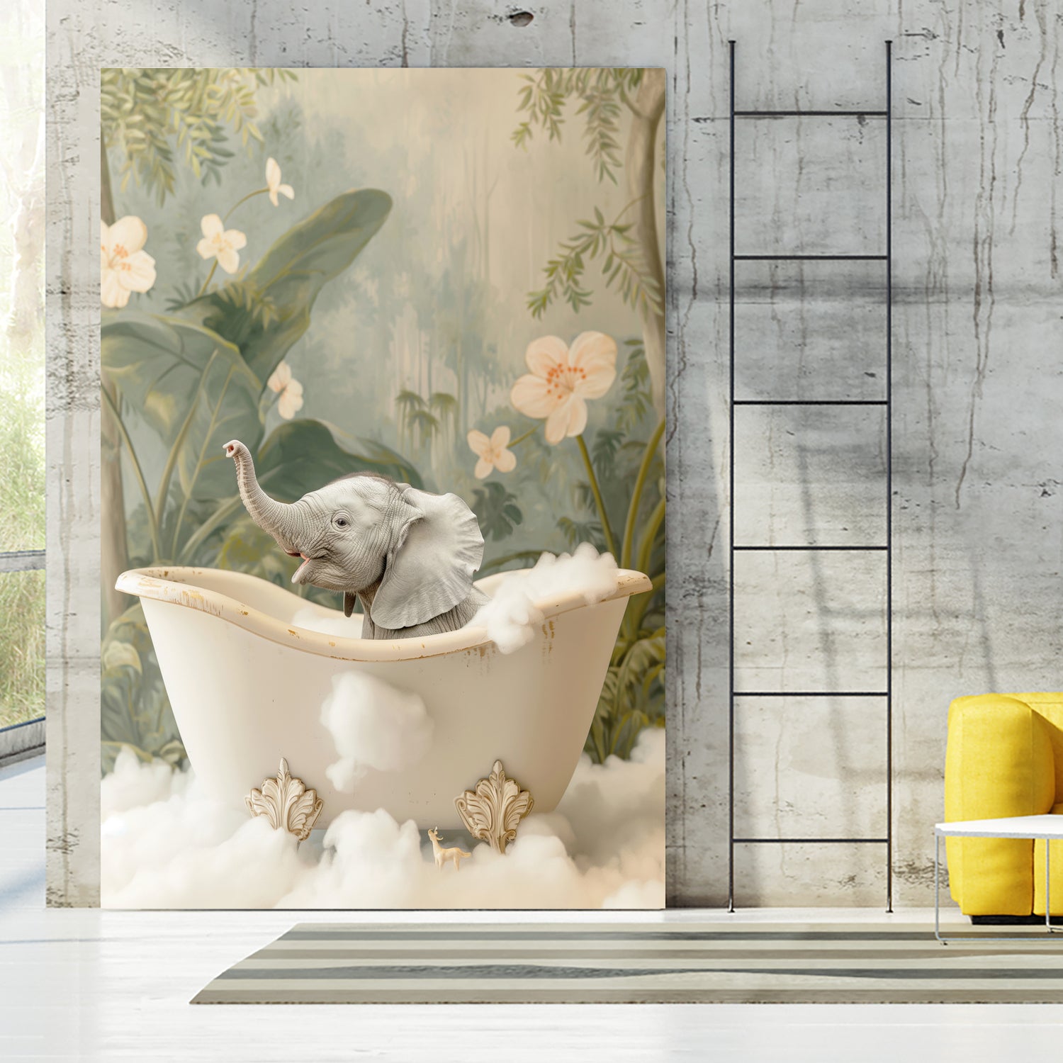 Elephant Bath Joy by Niky Rahner on GIANT ART - animals rahner