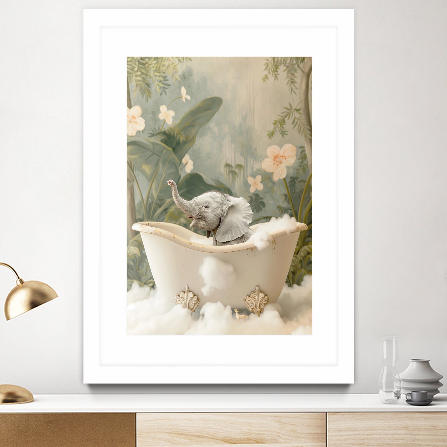 Elephant Bath Joy by Niky Rahner on GIANT ART - animals rahner