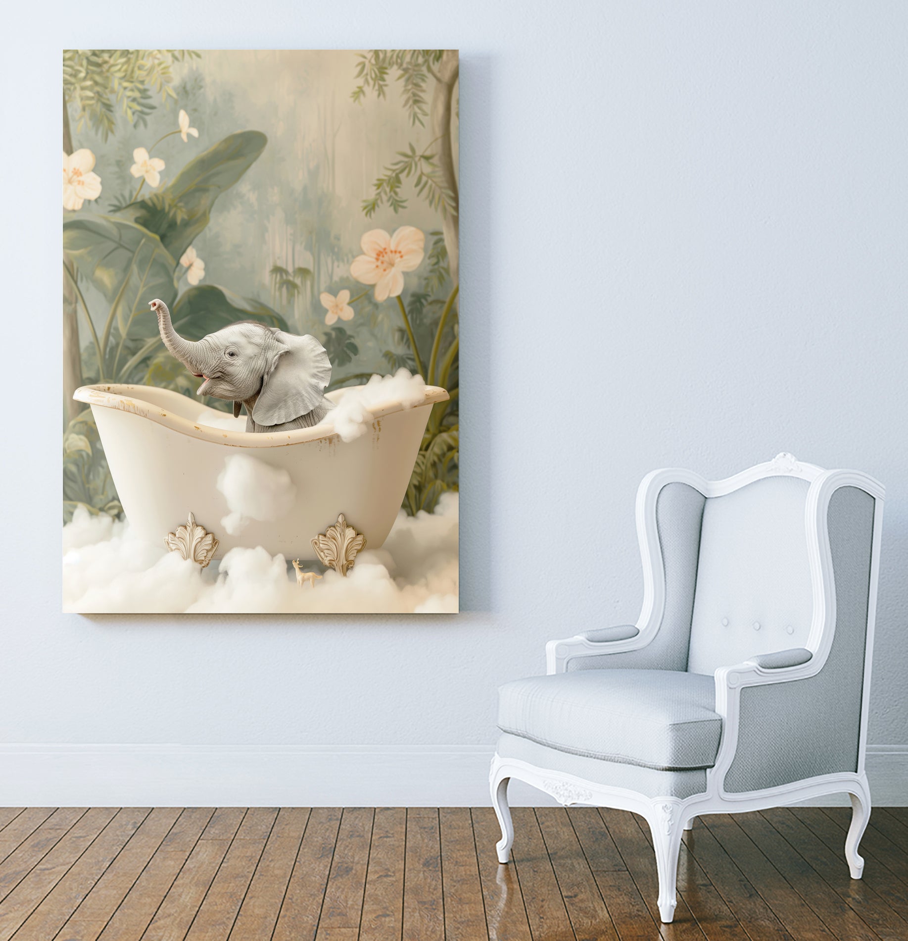 Elephant Bath Joy by Niky Rahner on GIANT ART - animals rahner