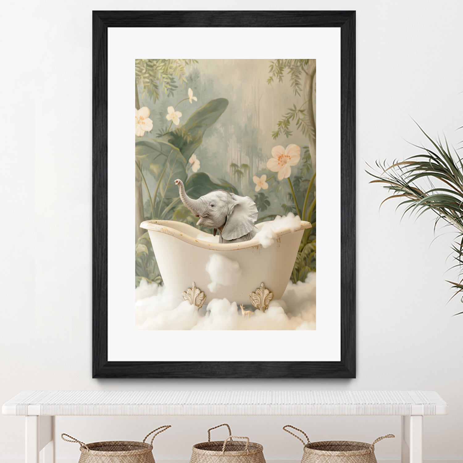 Elephant Bath Joy by Niky Rahner on GIANT ART - animals rahner