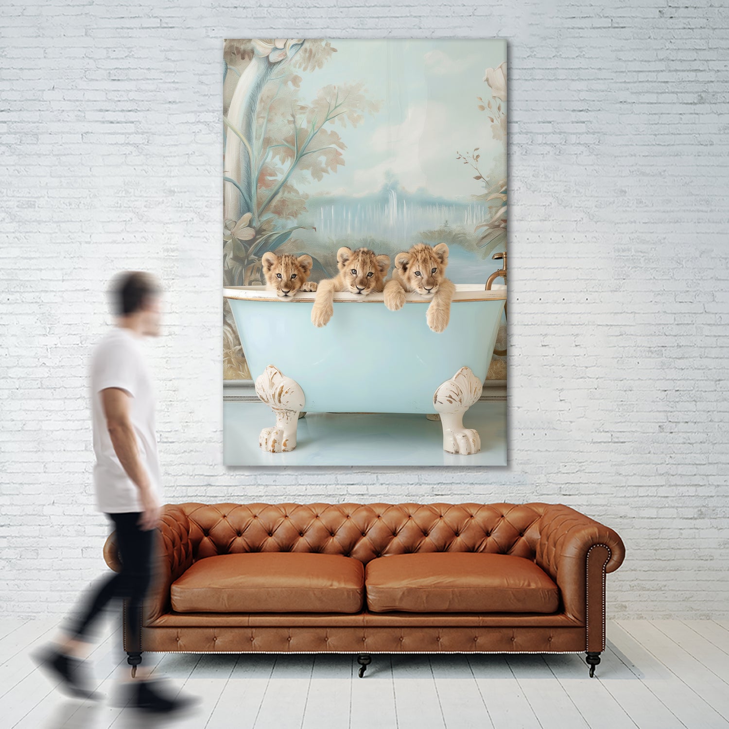 Blue Lagoon Lion Cubs by Niky Rahner on GIANT ART - animals rahner