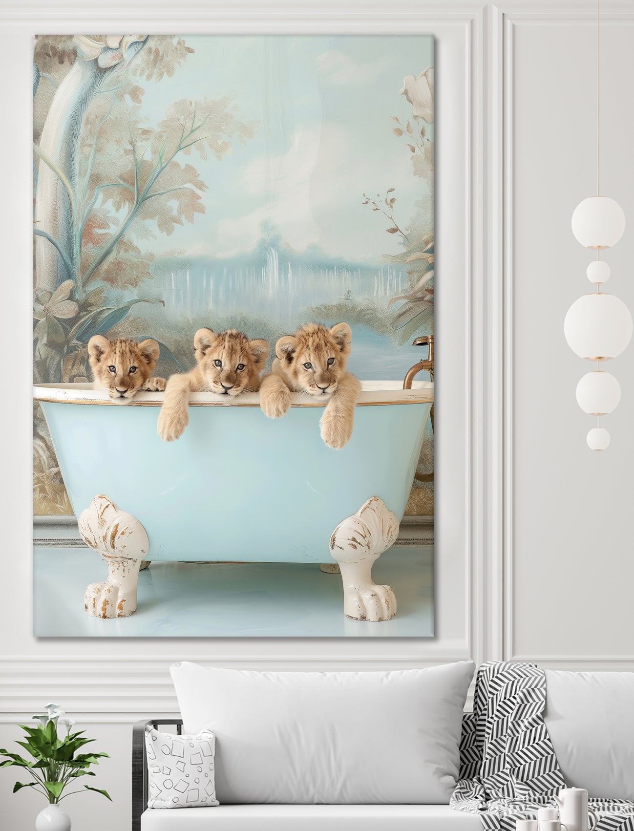 Blue Lagoon Lion Cubs by Niky Rahner on GIANT ART - animals rahner
