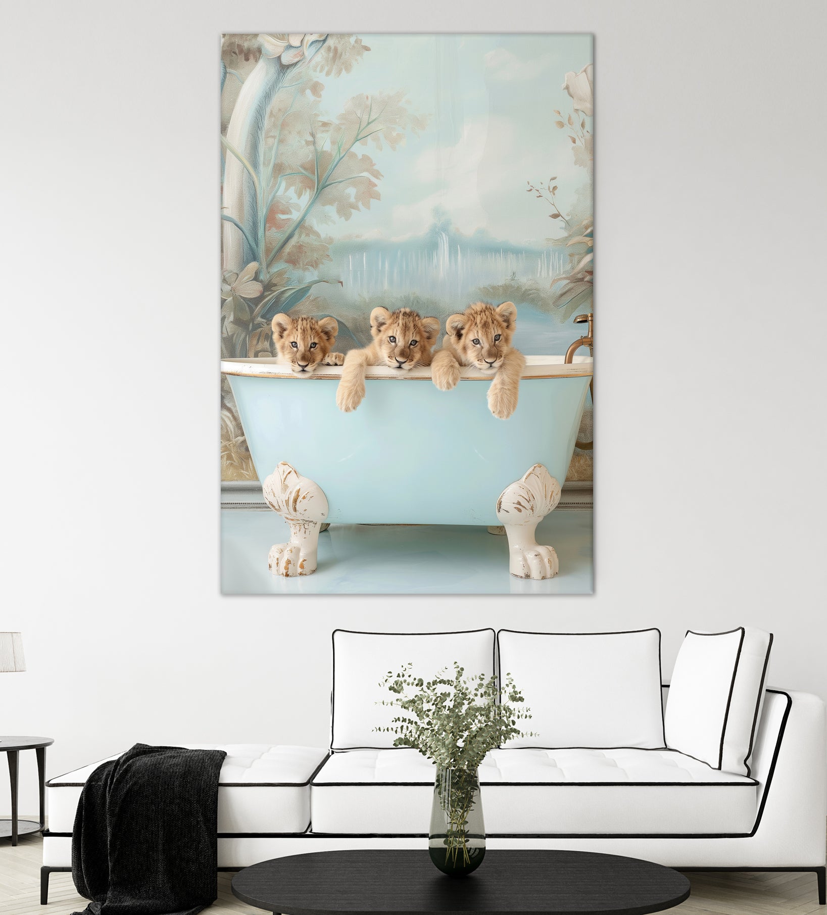 Blue Lagoon Lion Cubs by Niky Rahner on GIANT ART - animals rahner