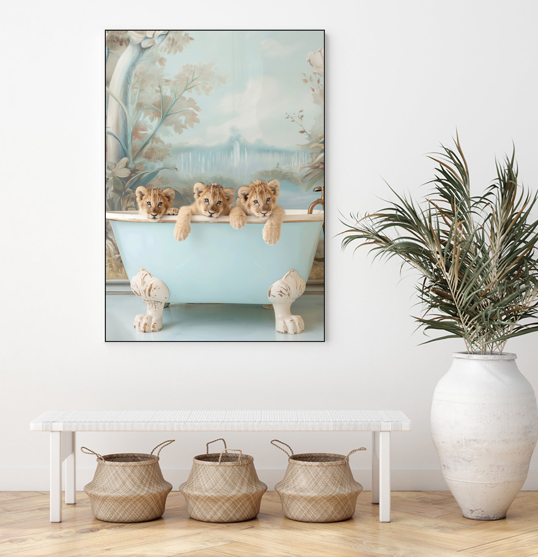 Blue Lagoon Lion Cubs by Niky Rahner on GIANT ART - animals rahner