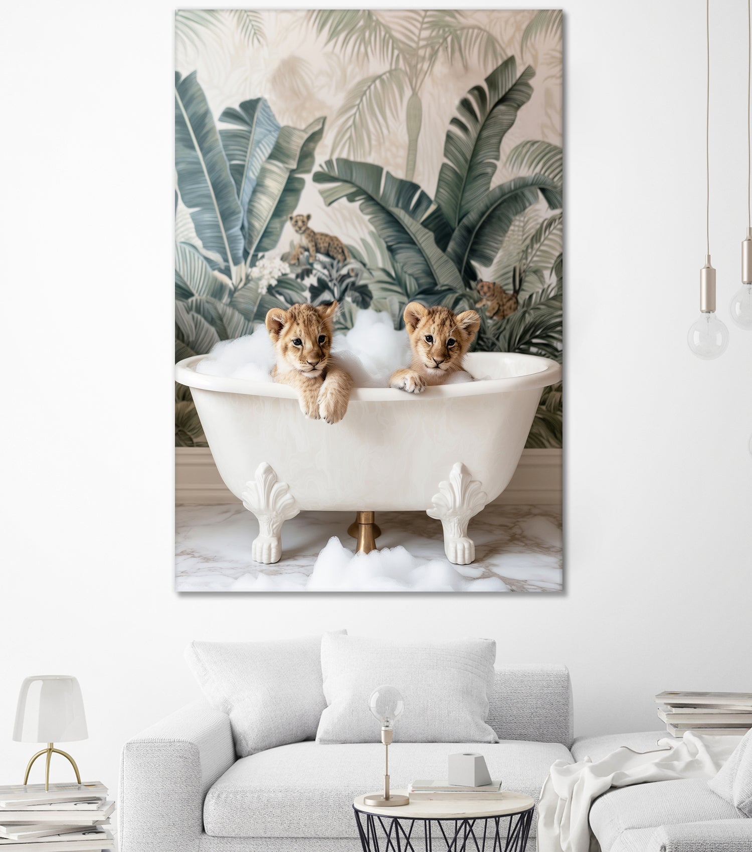 Tropical Lion Bath by Niky Rahner on GIANT ART - animals rahner