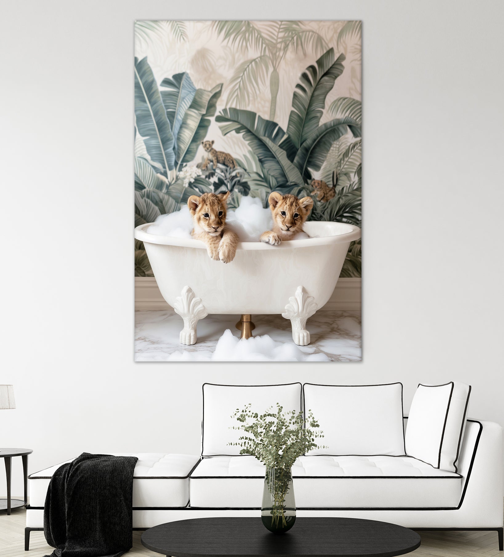 Tropical Lion Bath by Niky Rahner on GIANT ART - animals rahner