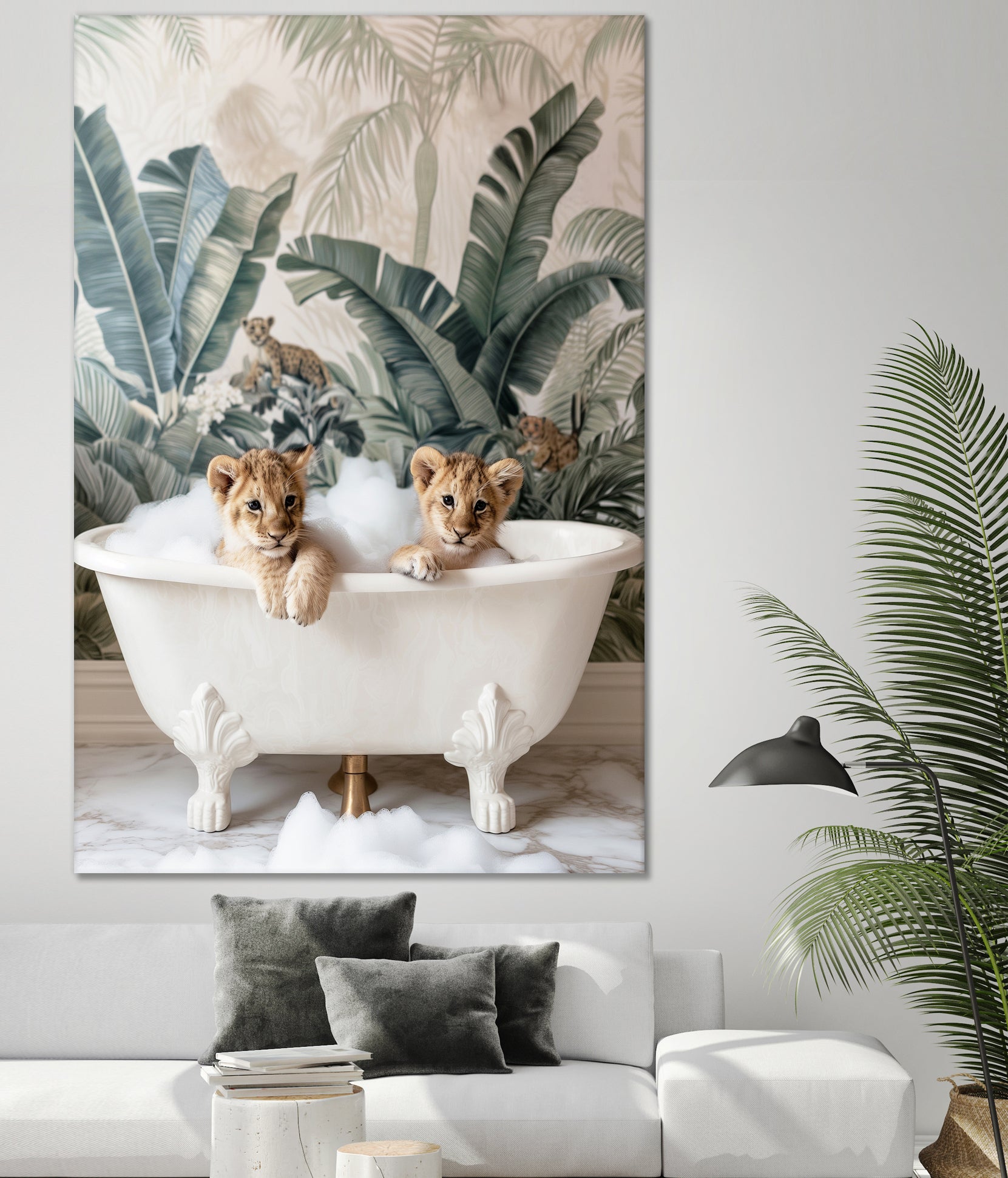 Tropical Lion Bath by Niky Rahner on GIANT ART - animals rahner