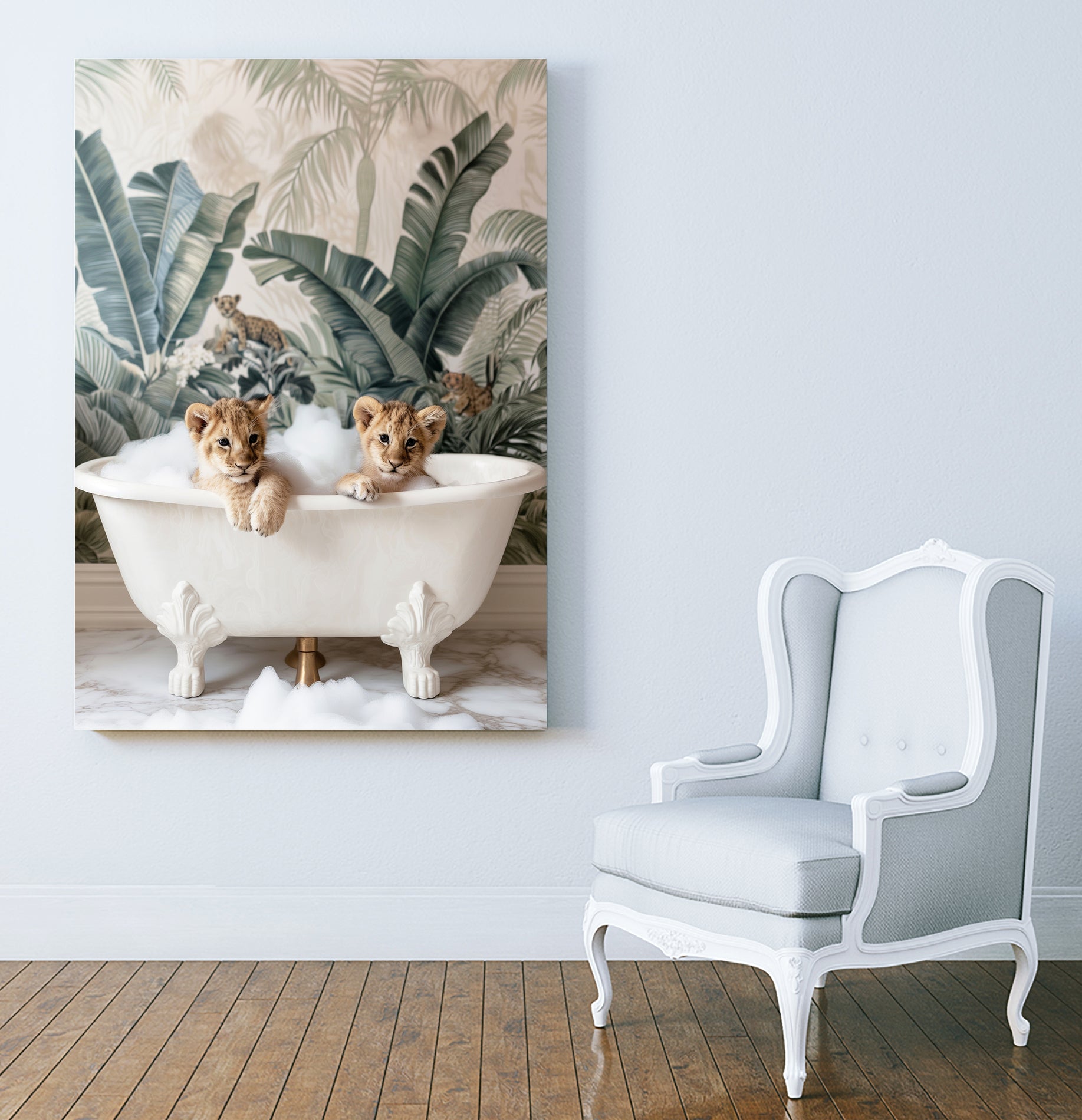 Tropical Lion Bath by Niky Rahner on GIANT ART - animals rahner