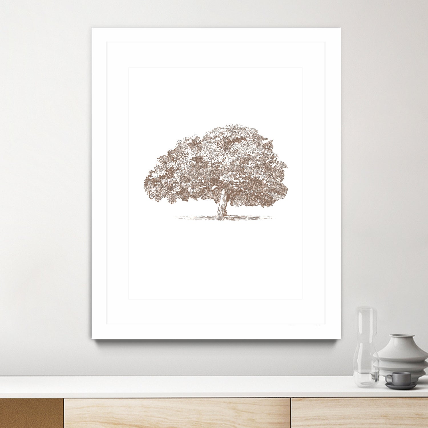 Big Tree in Brown Sepia by Katie Oa#039;Shea on GIANT ART - 2550 illustration