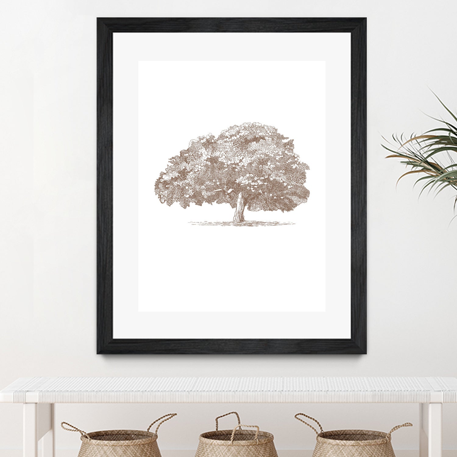 Big Tree in Brown Sepia by Katie Oa#039;Shea on GIANT ART - 2550 illustration