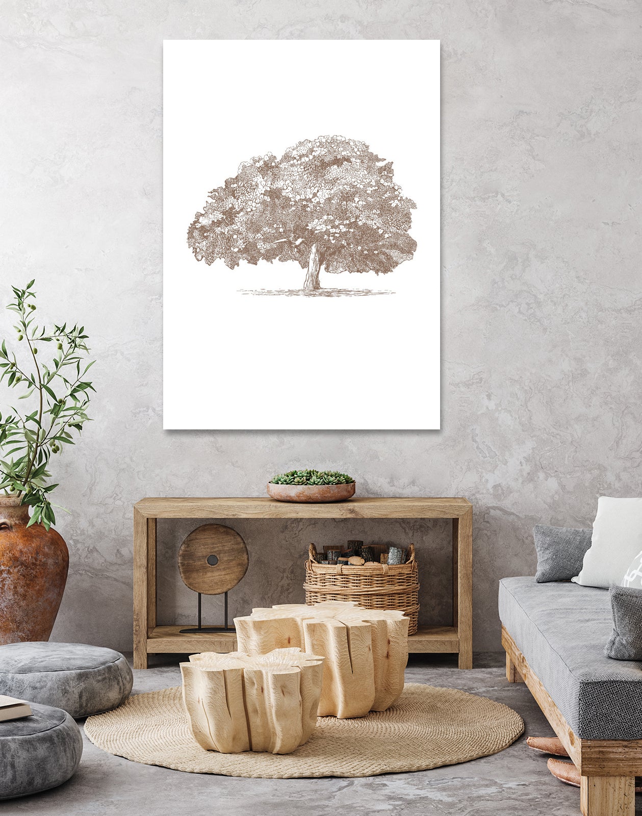 Big Tree in Brown Sepia by Katie Oa#039;Shea on GIANT ART - 2550 illustration