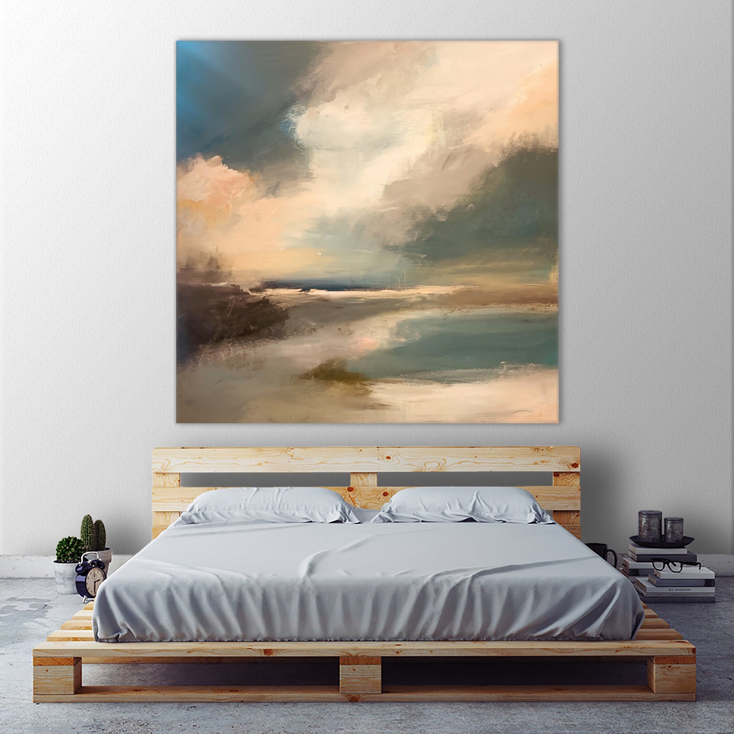 Serene Seascape Under a Dynamic Sky by Anna-Karin Bergius on GIANT ART - abstract landscape nature and landscapes abstract landscape