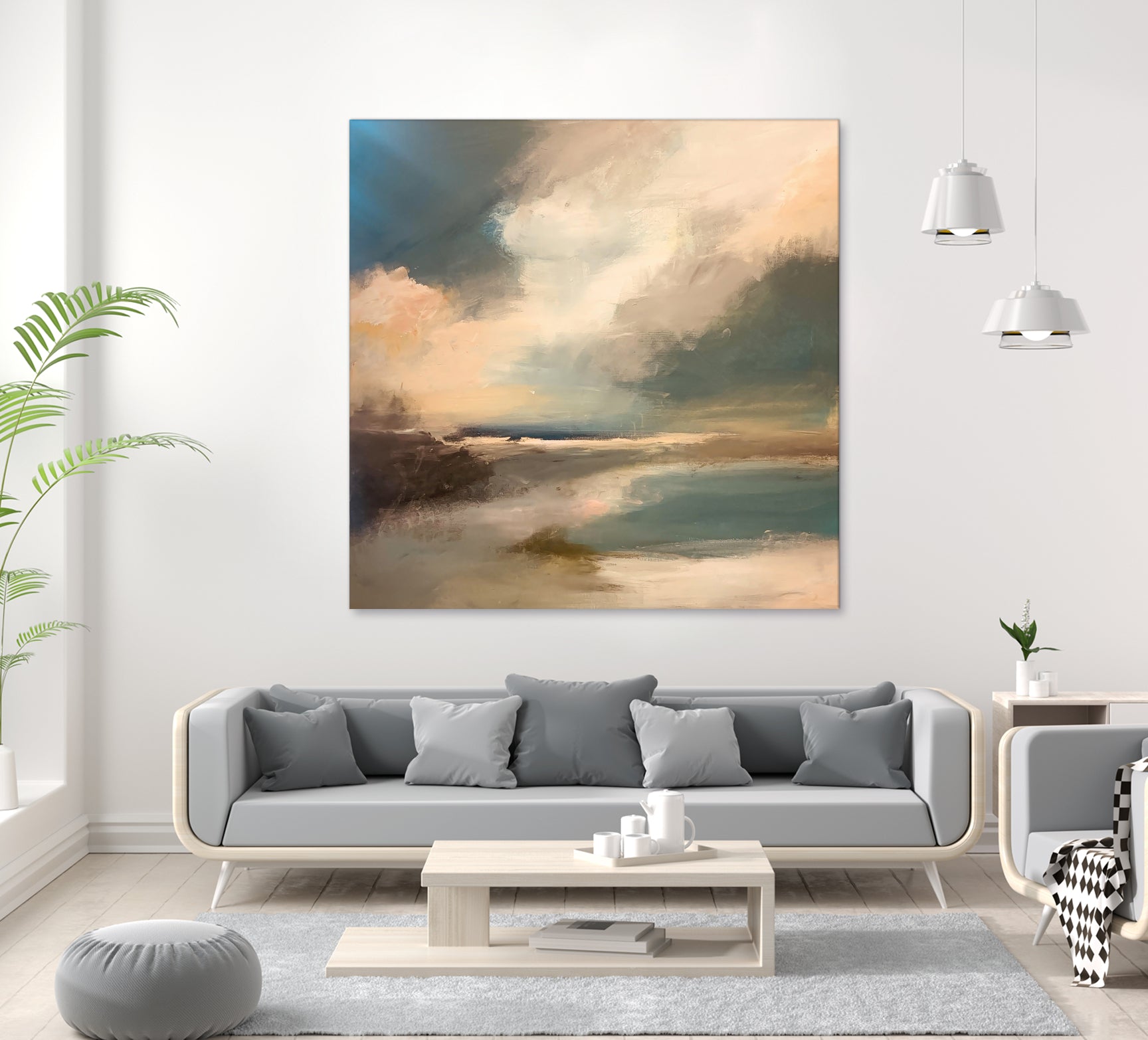 Serene Seascape Under a Dynamic Sky by Anna-Karin Bergius on GIANT ART - abstract landscape nature and landscapes abstract landscape