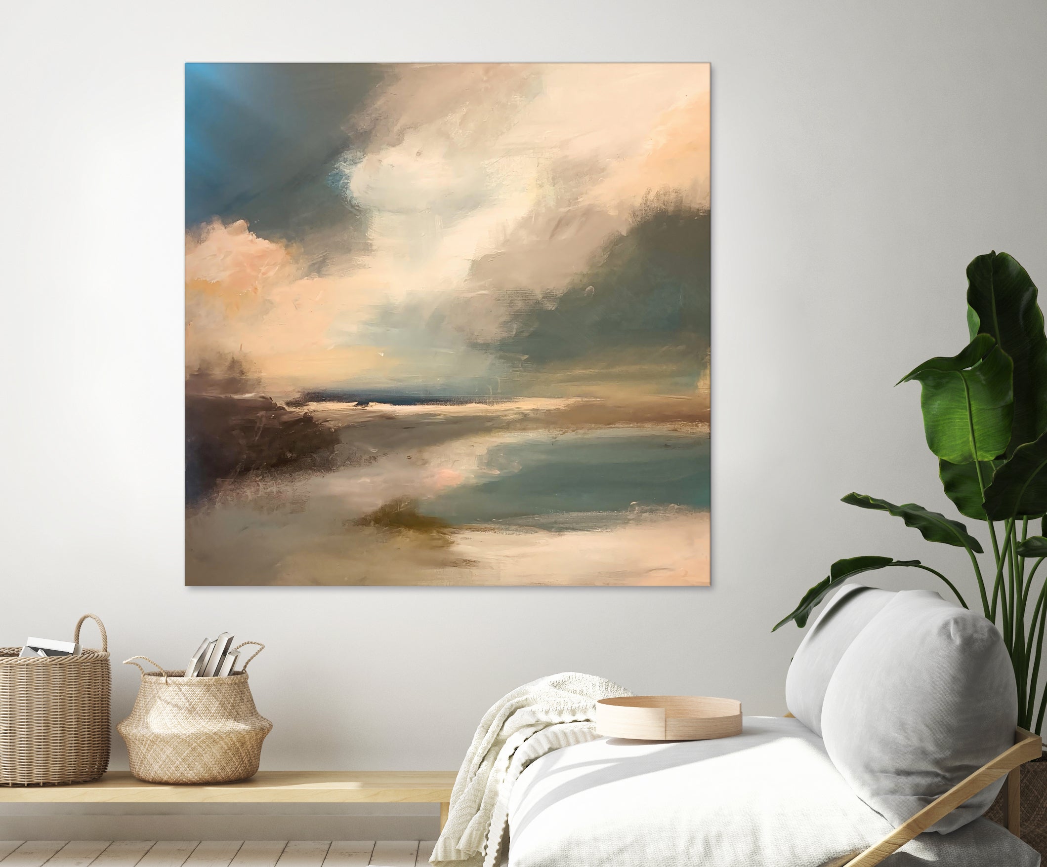 Serene Seascape Under a Dynamic Sky by Anna-Karin Bergius on GIANT ART - abstract landscape nature and landscapes abstract landscape