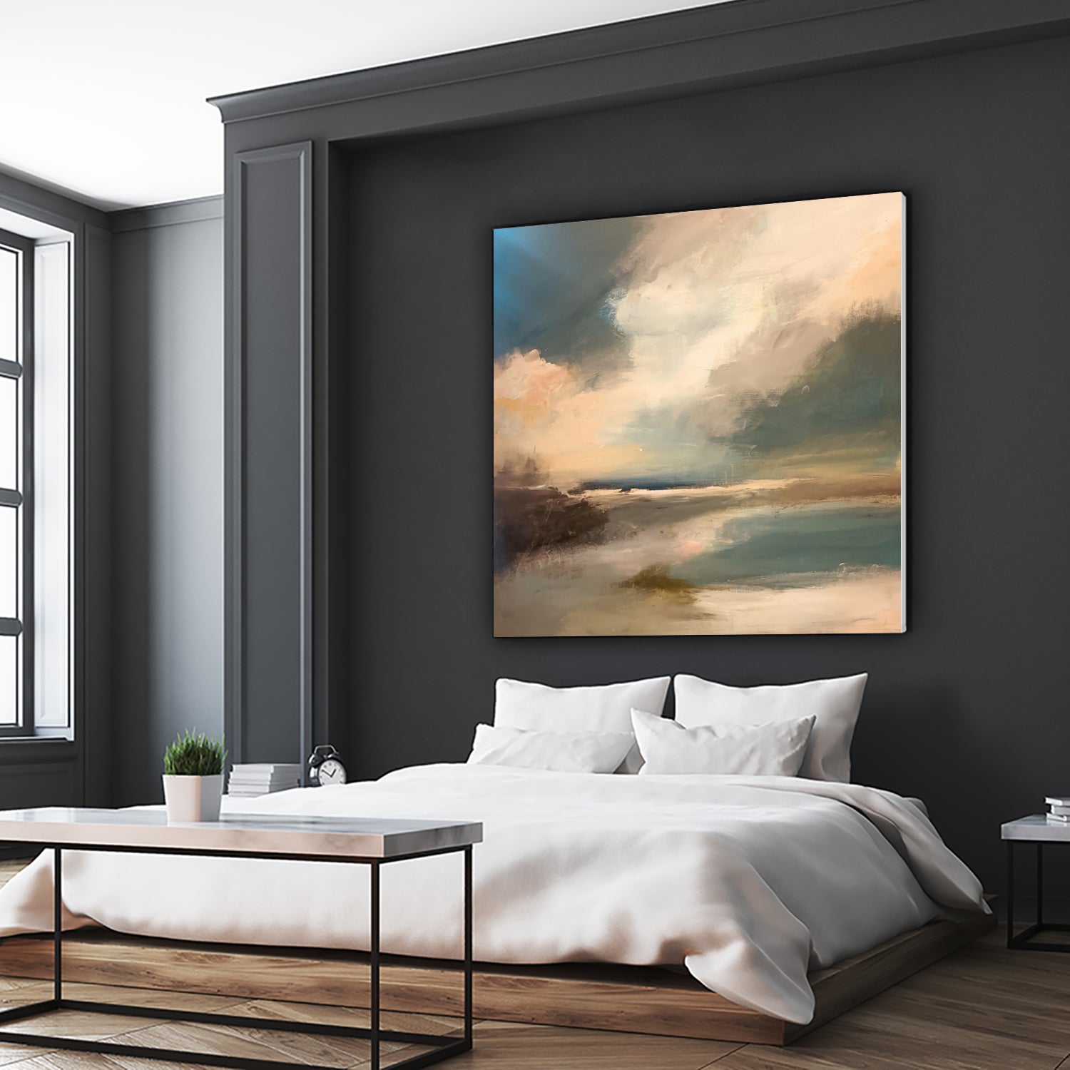 Serene Seascape Under a Dynamic Sky by Anna-Karin Bergius on GIANT ART - abstract landscape nature and landscapes abstract landscape