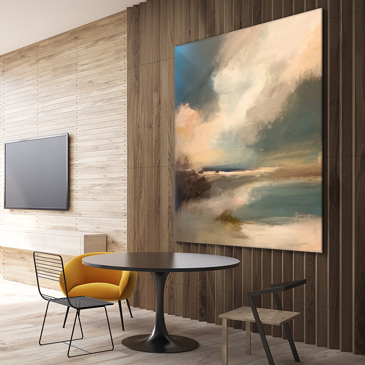 Serene Seascape Under a Dynamic Sky by Anna-Karin Bergius on GIANT ART - abstract landscape nature and landscapes abstract landscape