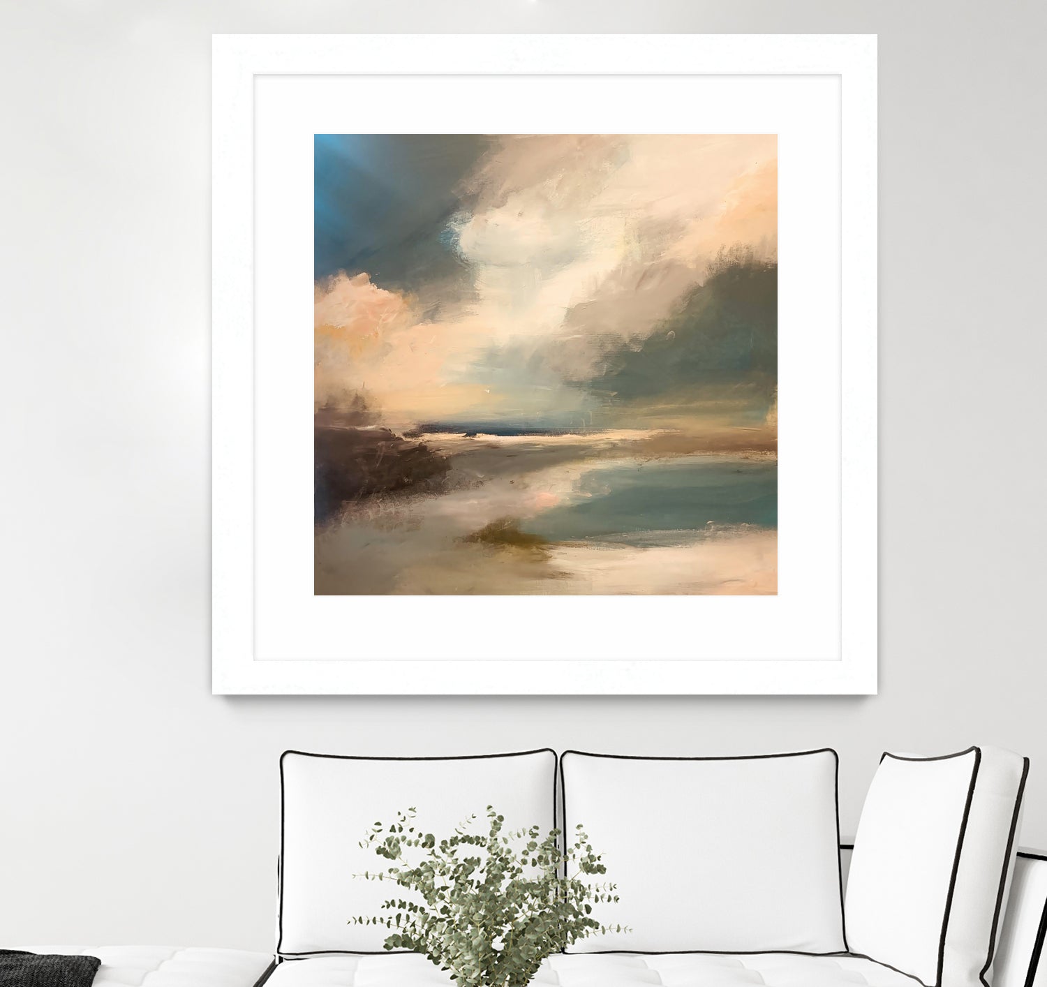 Serene Seascape Under a Dynamic Sky by Anna-Karin Bergius on GIANT ART - abstract landscape nature and landscapes abstract landscape