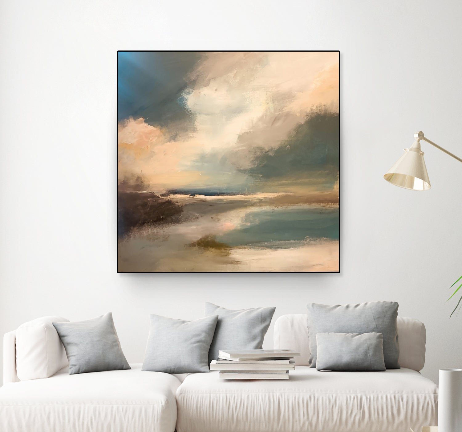 Serene Seascape Under a Dynamic Sky by Anna-Karin Bergius on GIANT ART - abstract landscape nature and landscapes abstract landscape