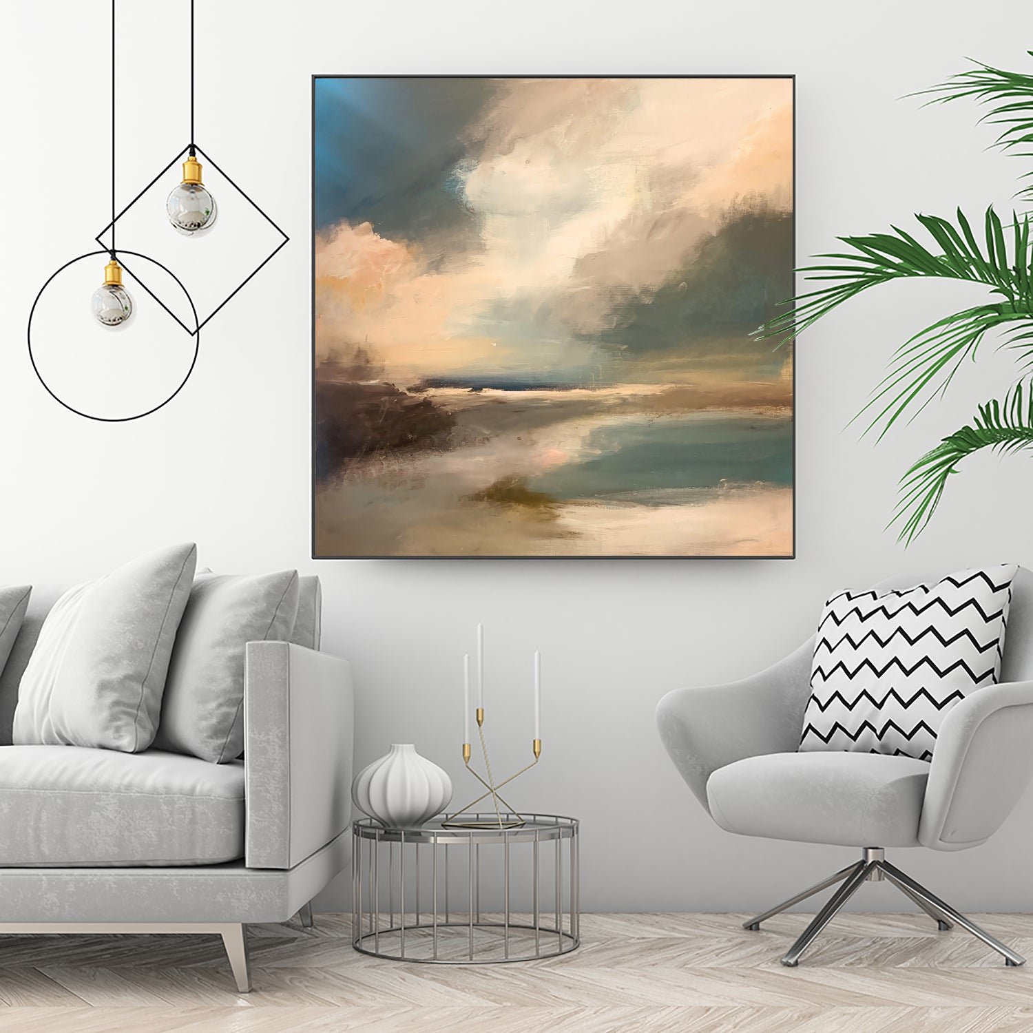 Serene Seascape Under a Dynamic Sky by Anna-Karin Bergius on GIANT ART - abstract landscape nature and landscapes abstract landscape