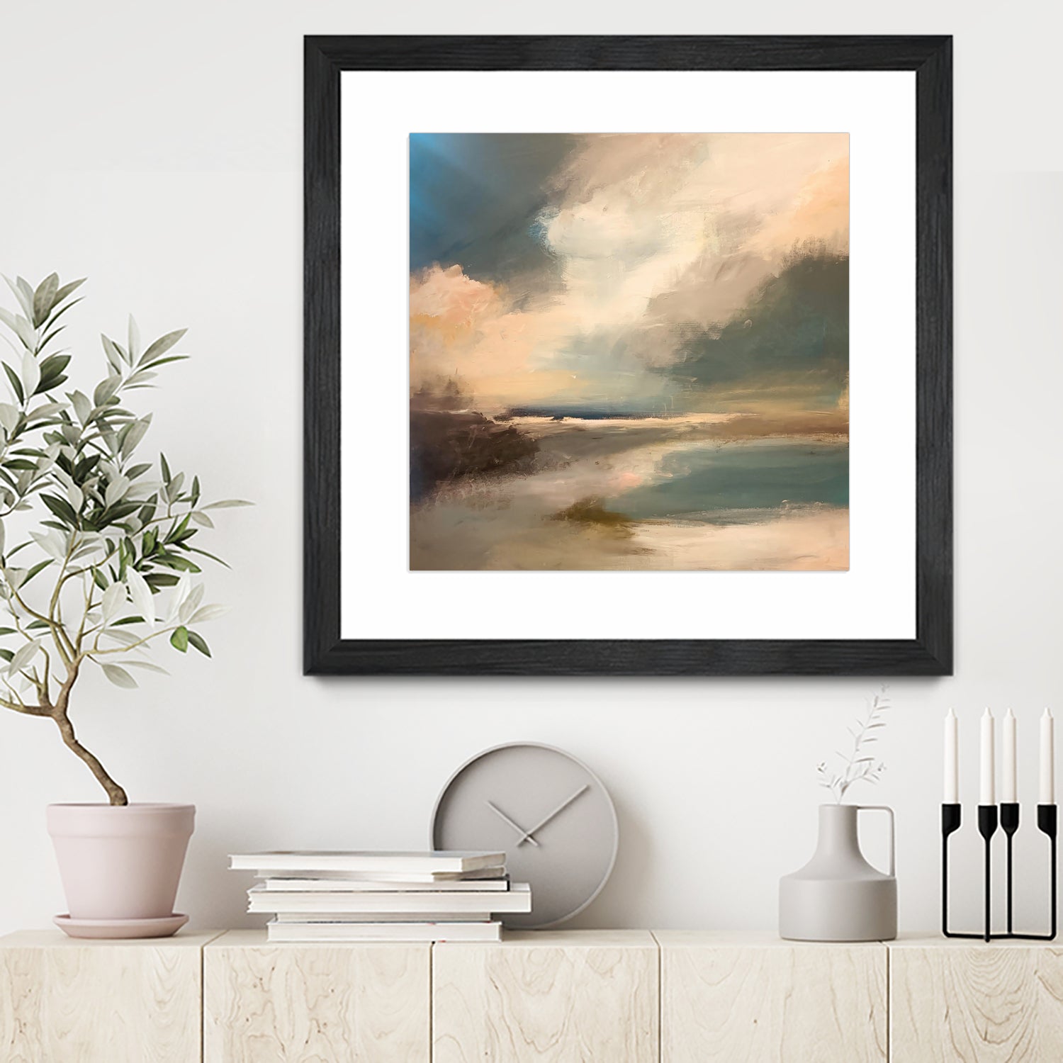 Serene Seascape Under a Dynamic Sky by Anna-Karin Bergius on GIANT ART - abstract landscape nature and landscapes abstract landscape