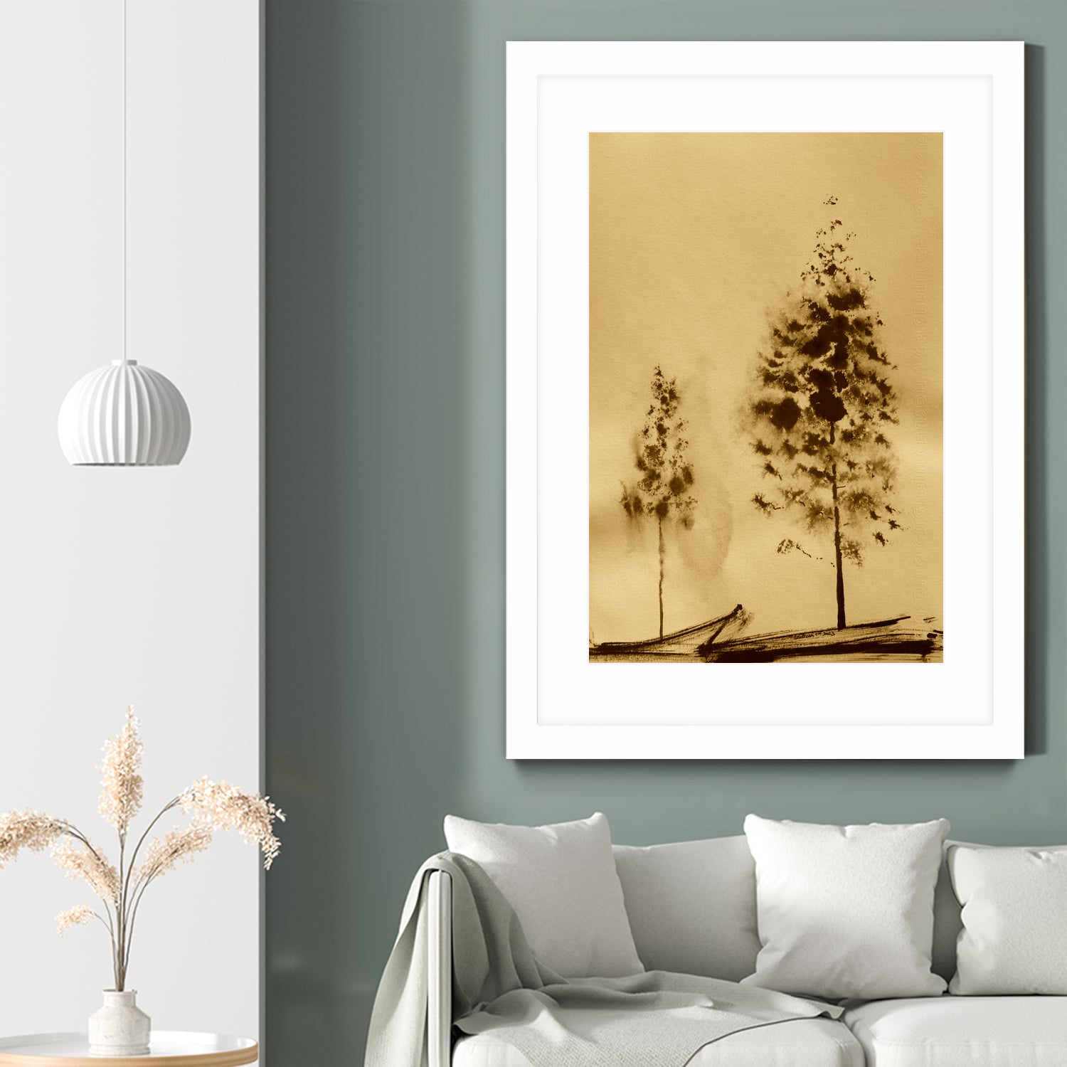 Two Trees Capturing Simplicity And Nature by Santhosh ch on GIANT ART - 14071 illustration