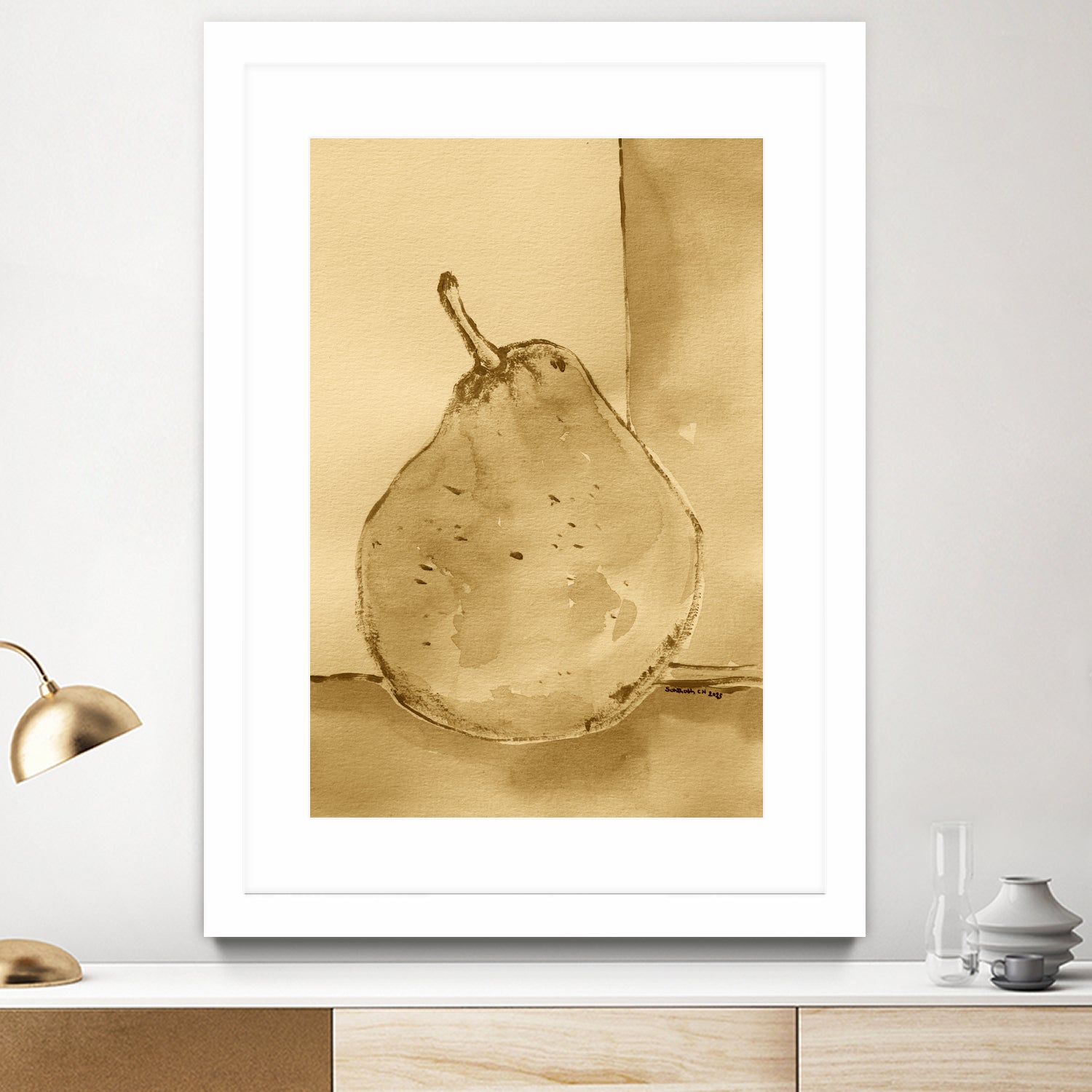 Golden Pear Shimmer by Santhosh ch on GIANT ART - 12763 illustration