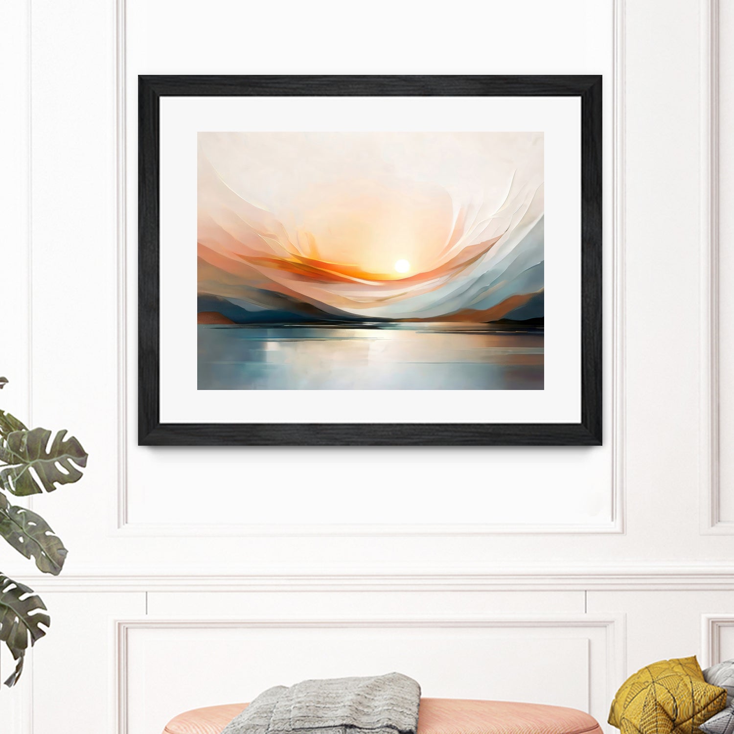 Sunset Over A Calm Body Of Water by Alpenglow Workshop on GIANT ART - abstract abstract sunset