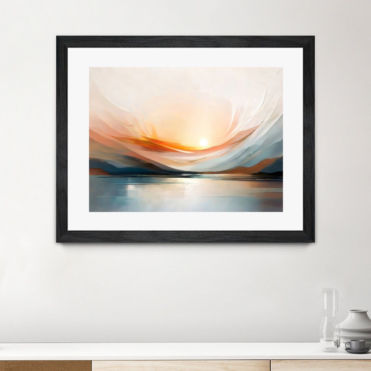 Sunset Over A Calm Body Of Water by Alpenglow Workshop on GIANT ART - abstract abstract sunset