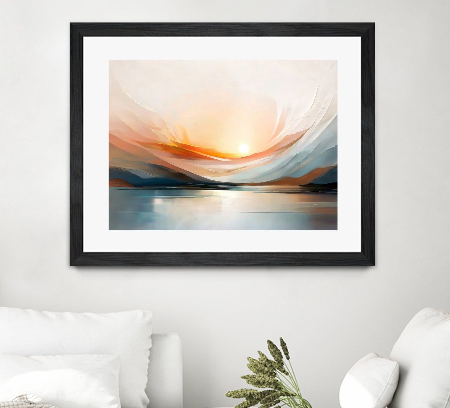 Sunset Over A Calm Body Of Water by Alpenglow Workshop on GIANT ART - abstract abstract sunset