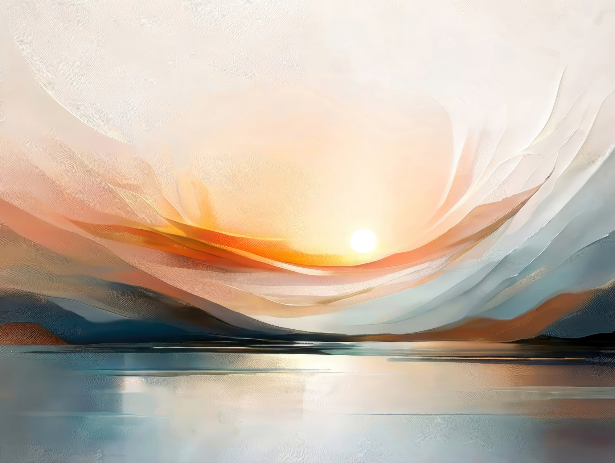 Sunset Over A Calm Body Of Water by Alpenglow Workshop on GIANT ART - abstract abstract sunset