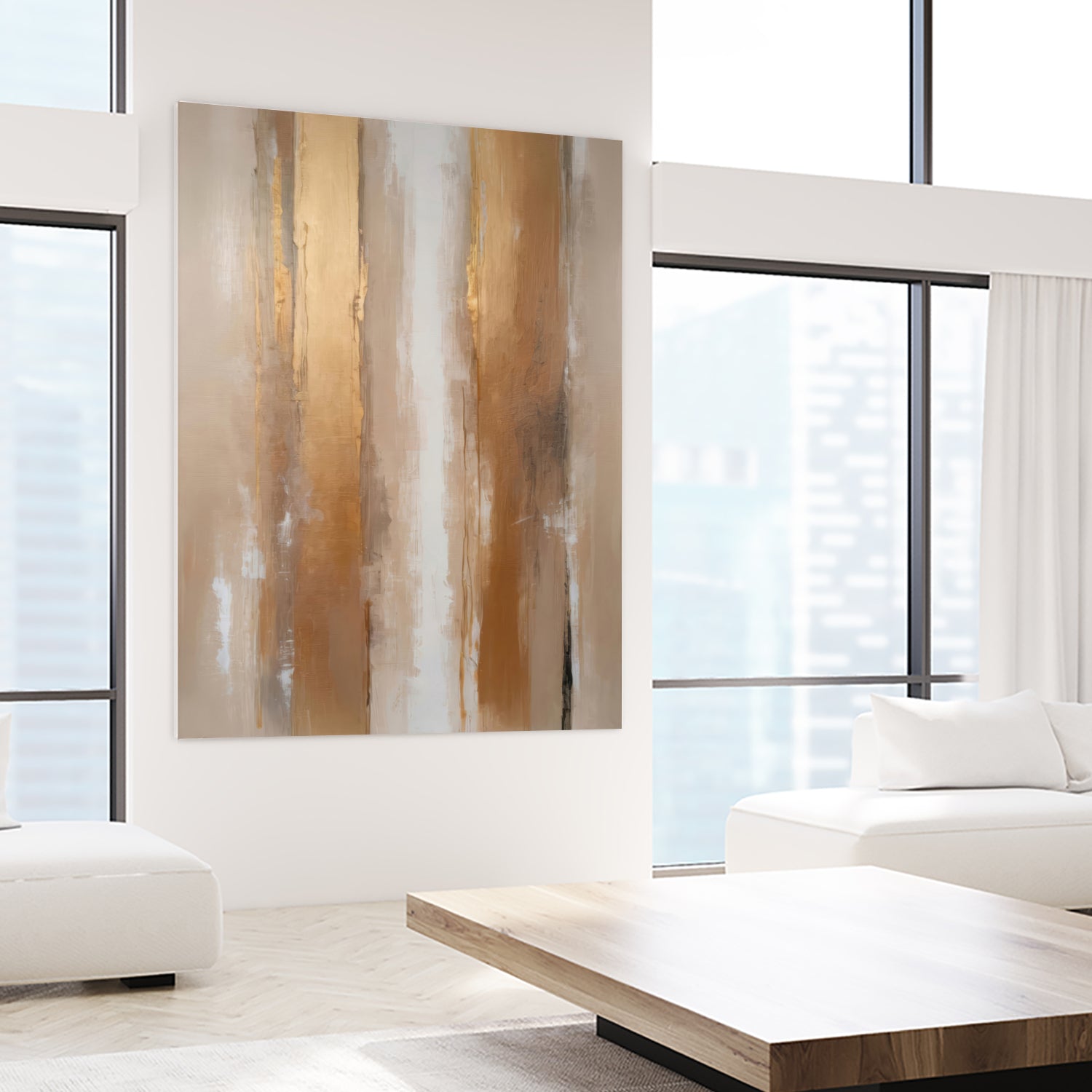 Stripes In Soft Neutrals by Alpenglow Workshop on GIANT ART - abstract abstract wall art