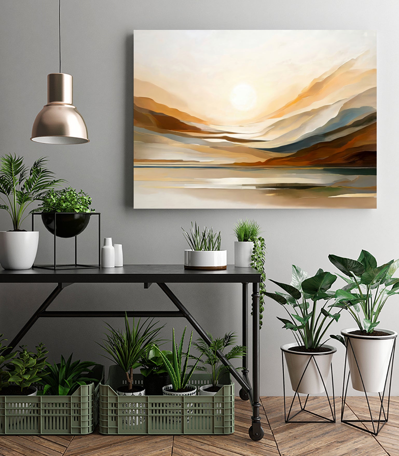 Sunset Through Misty Peaks by Alpenglow Workshop on GIANT ART - abstract abstract landscape