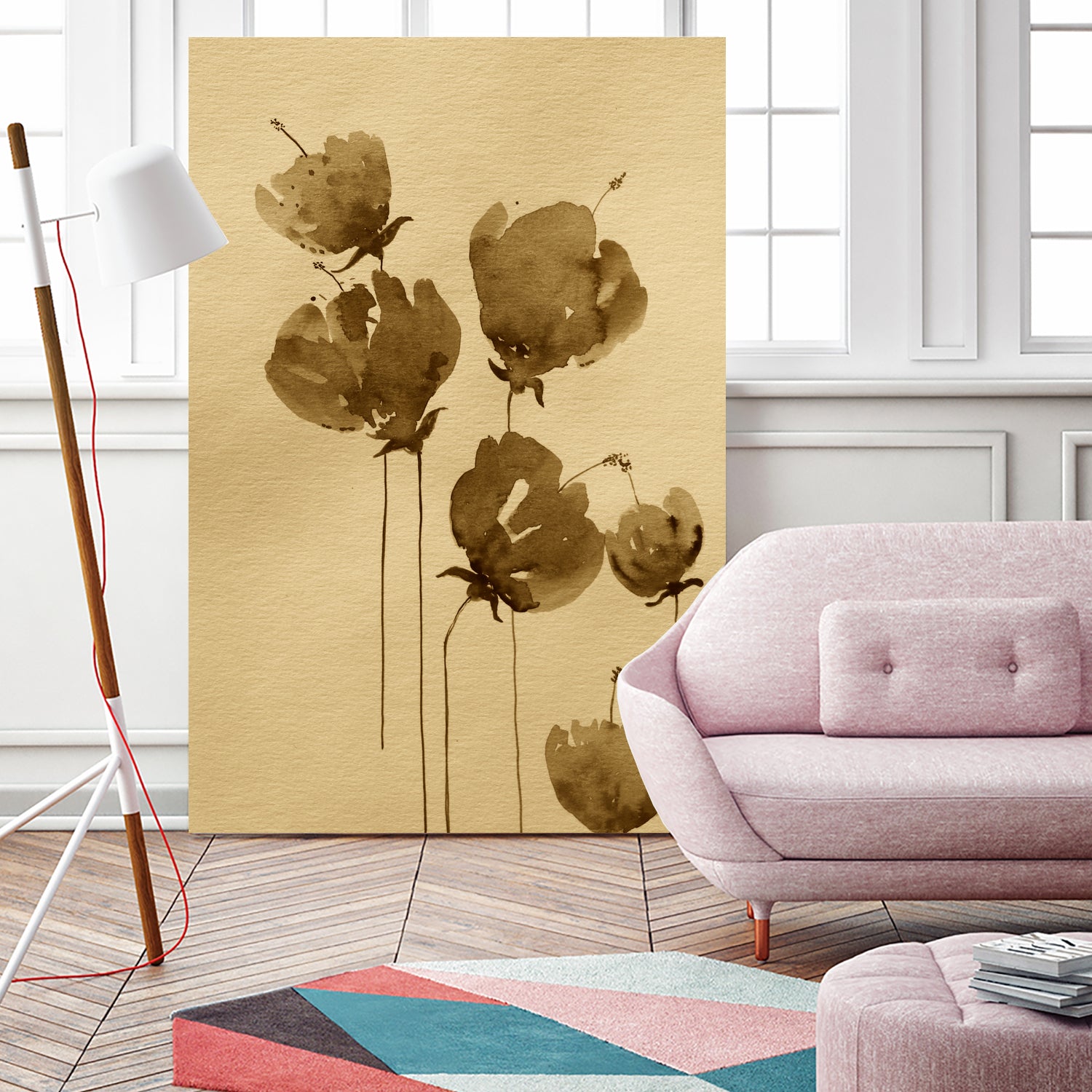 Poppies In Muted Sepia Tones by Santhosh ch on GIANT ART - 11825 illustration