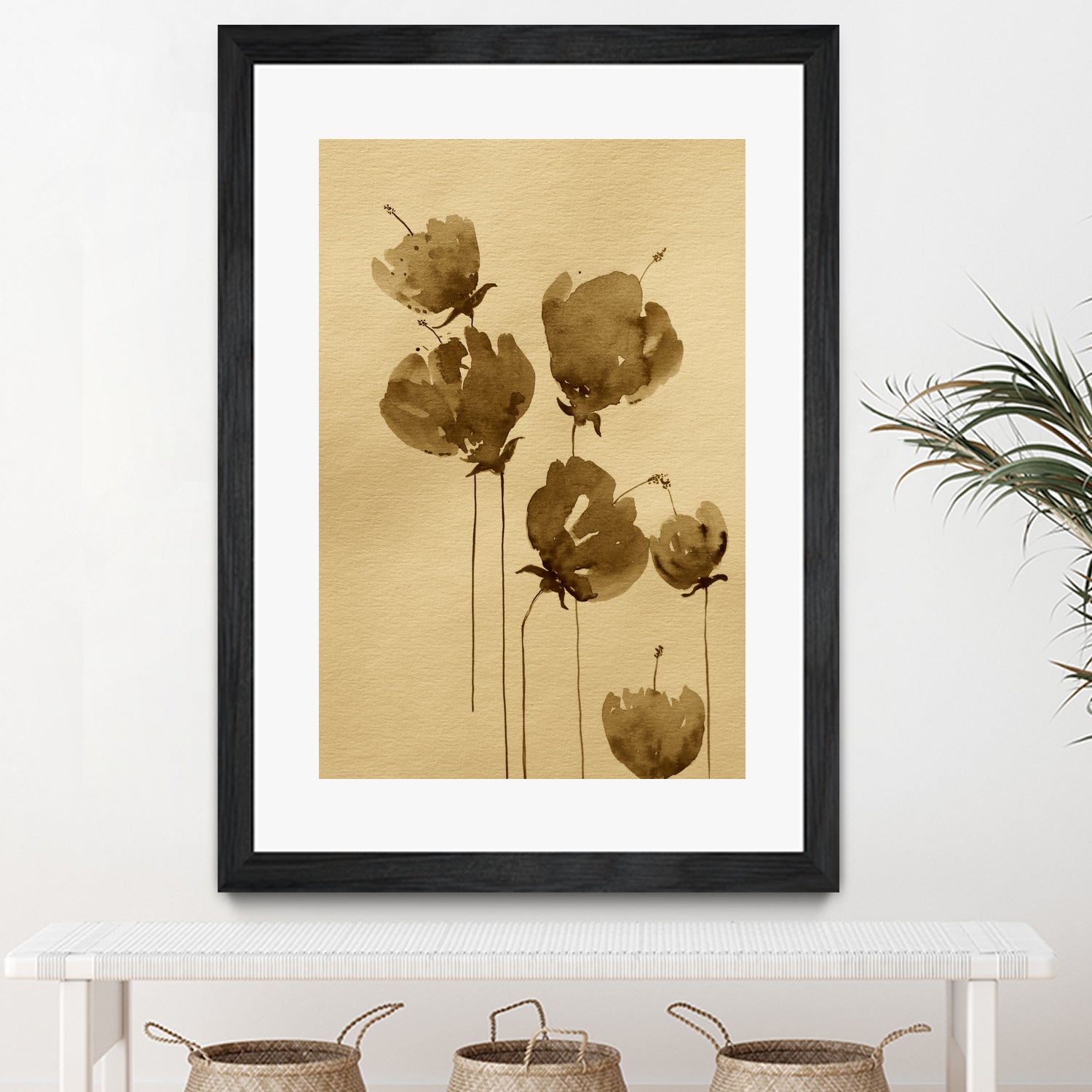 Poppies In Muted Sepia Tones by Santhosh ch on GIANT ART - 11825 illustration