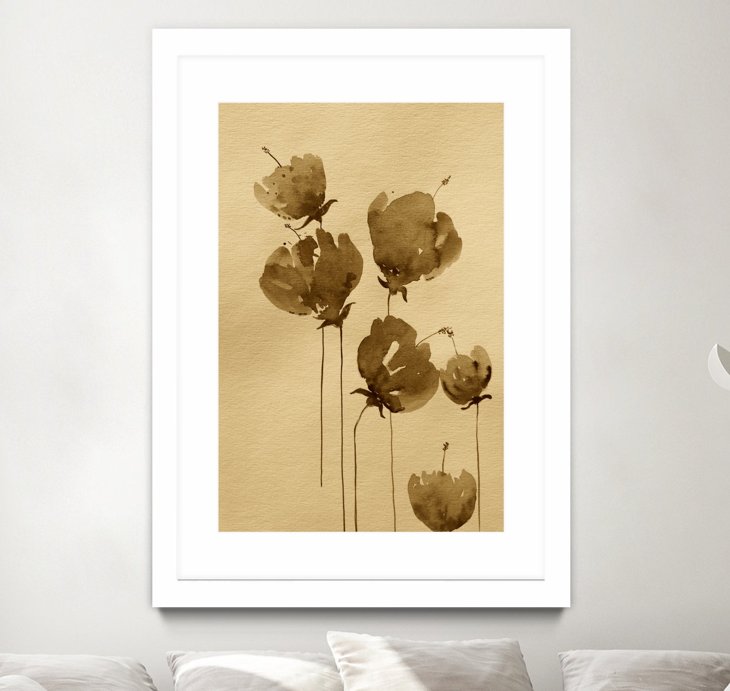 Poppies In Muted Sepia Tones by Santhosh ch on GIANT ART - 11825 illustration