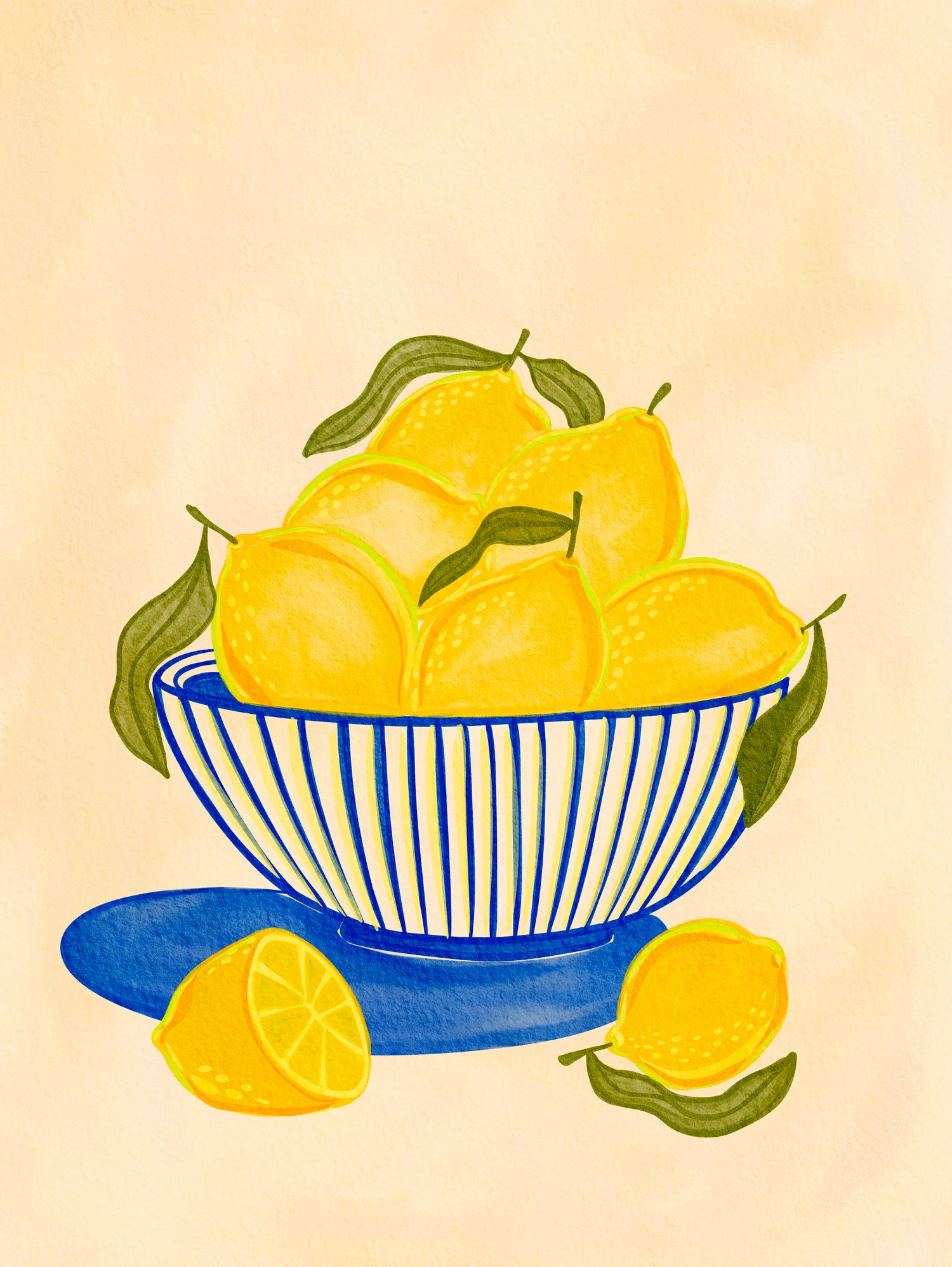 Bowl Of Vibrant Yellow Lemons by Nikita Jariwala on GIANT ART - bowl of lemons art food and drinks bowl of lemons art