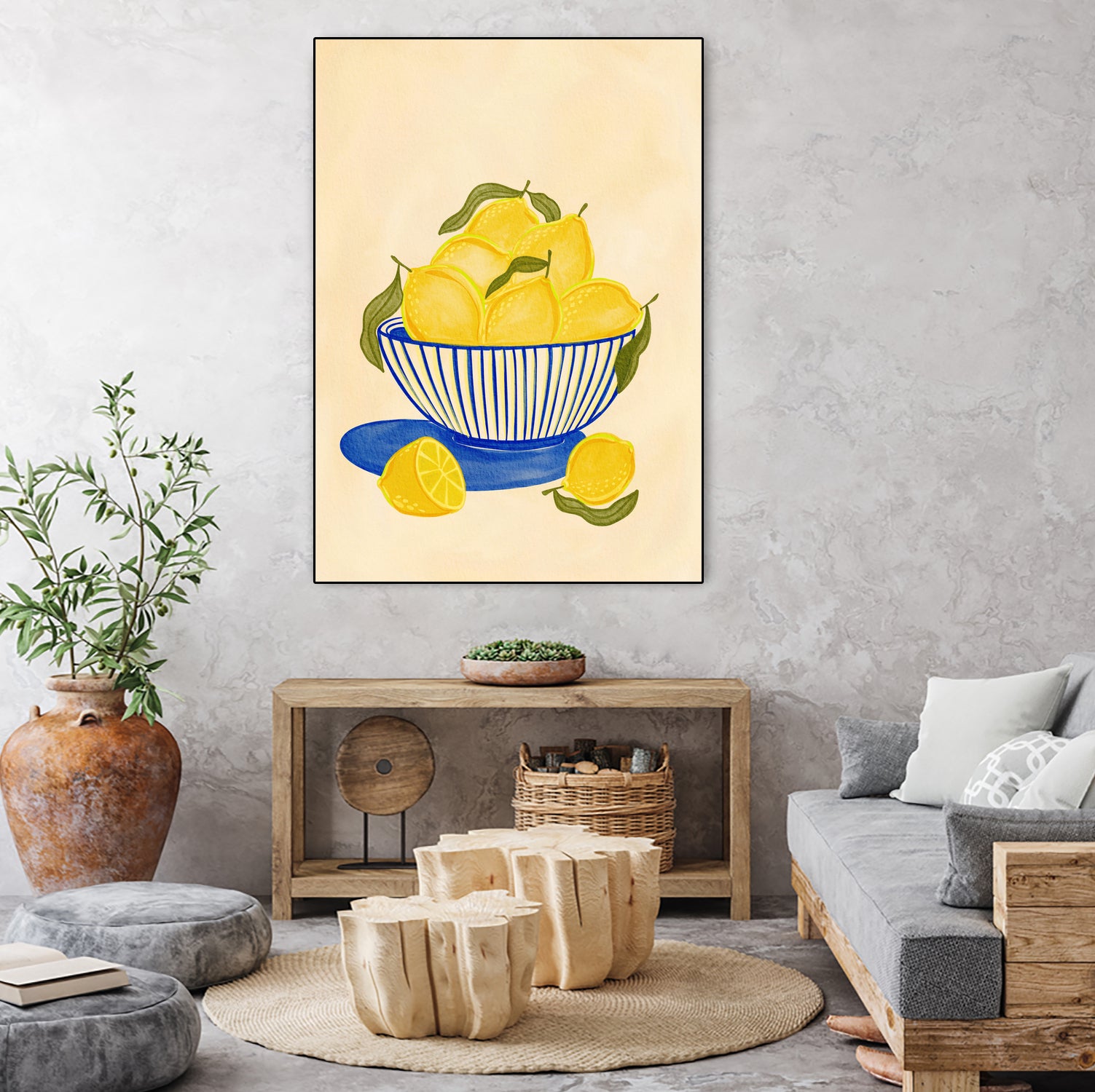 Bowl Of Vibrant Yellow Lemons by Nikita Jariwala on GIANT ART - bowl of lemons art food and drinks bowl of lemons art