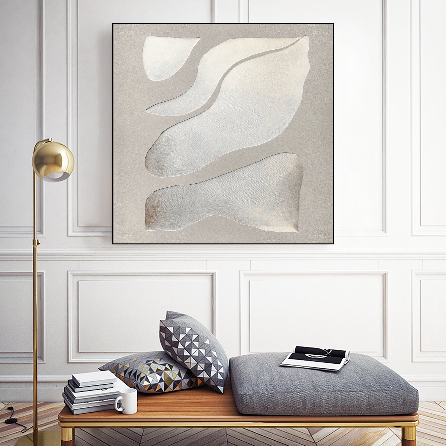Flowing Shapes in Soft Neutral Tones by Alma on GIANT ART - abstract abstract