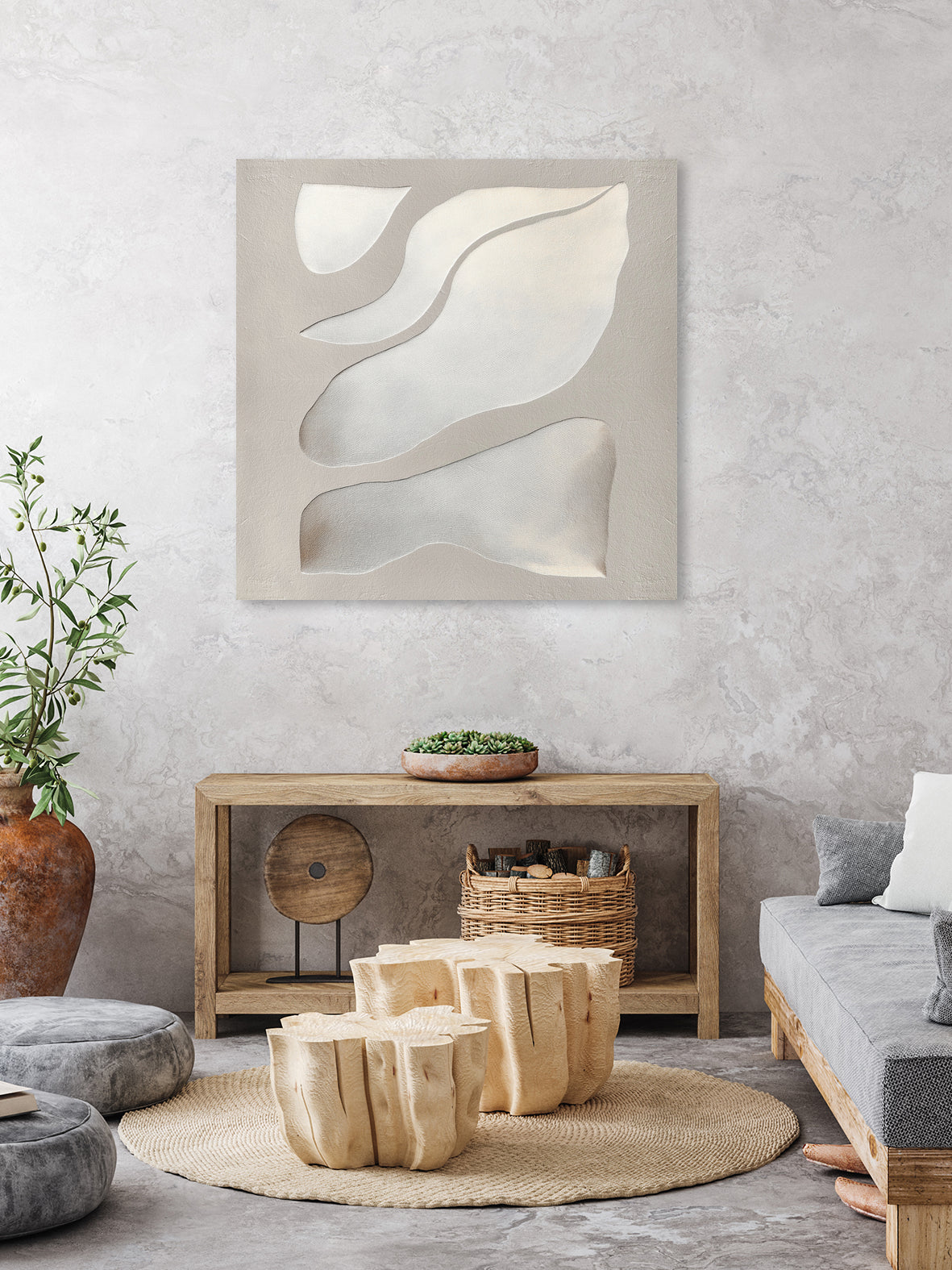 Flowing Shapes in Soft Neutral Tones by Alma on GIANT ART - abstract abstract